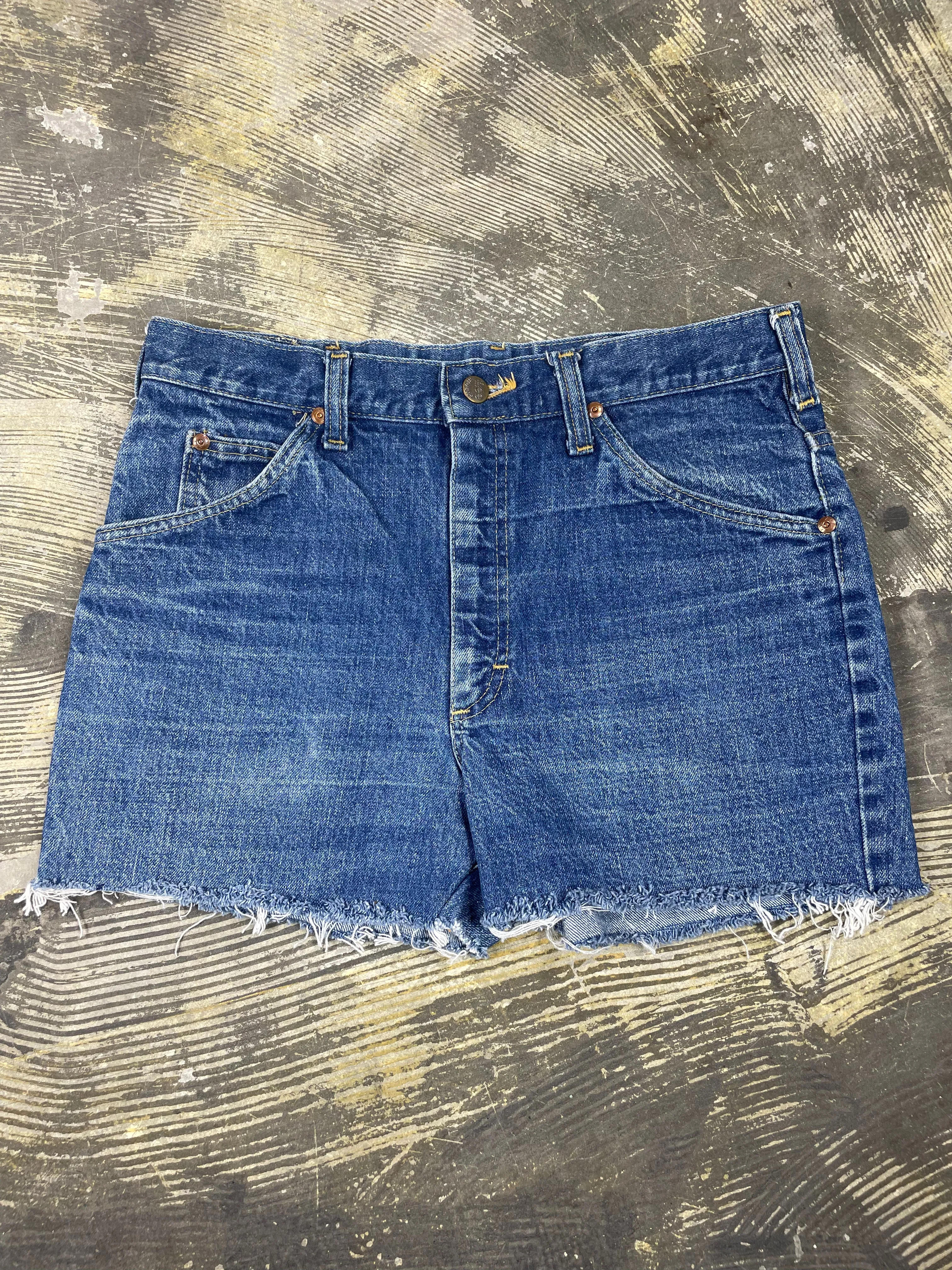 1970's Vintage Lee Riders Cutoff Denim Shorts (JYJ0524-237)