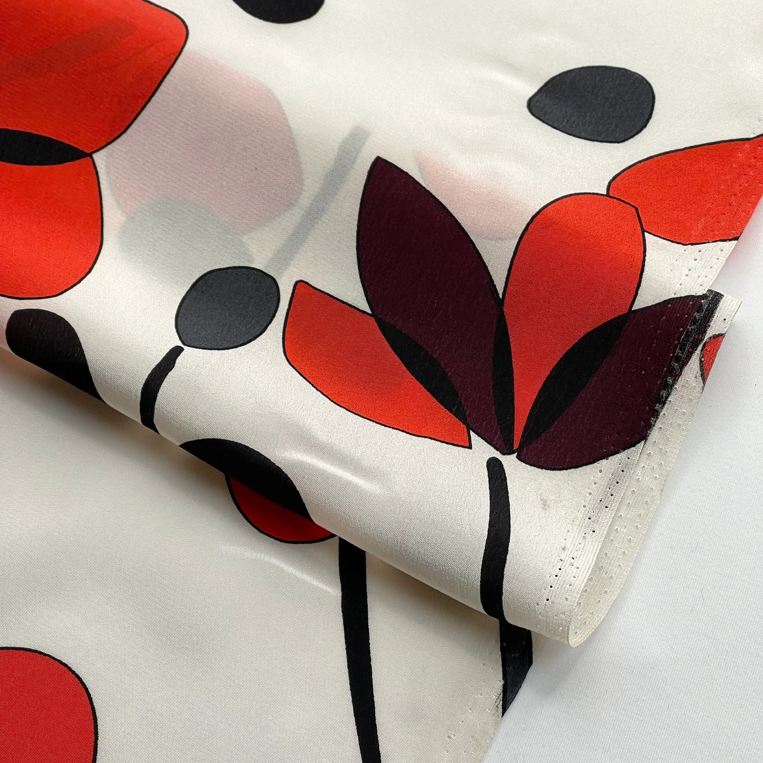 Abstract Poppies Crepe de Chine