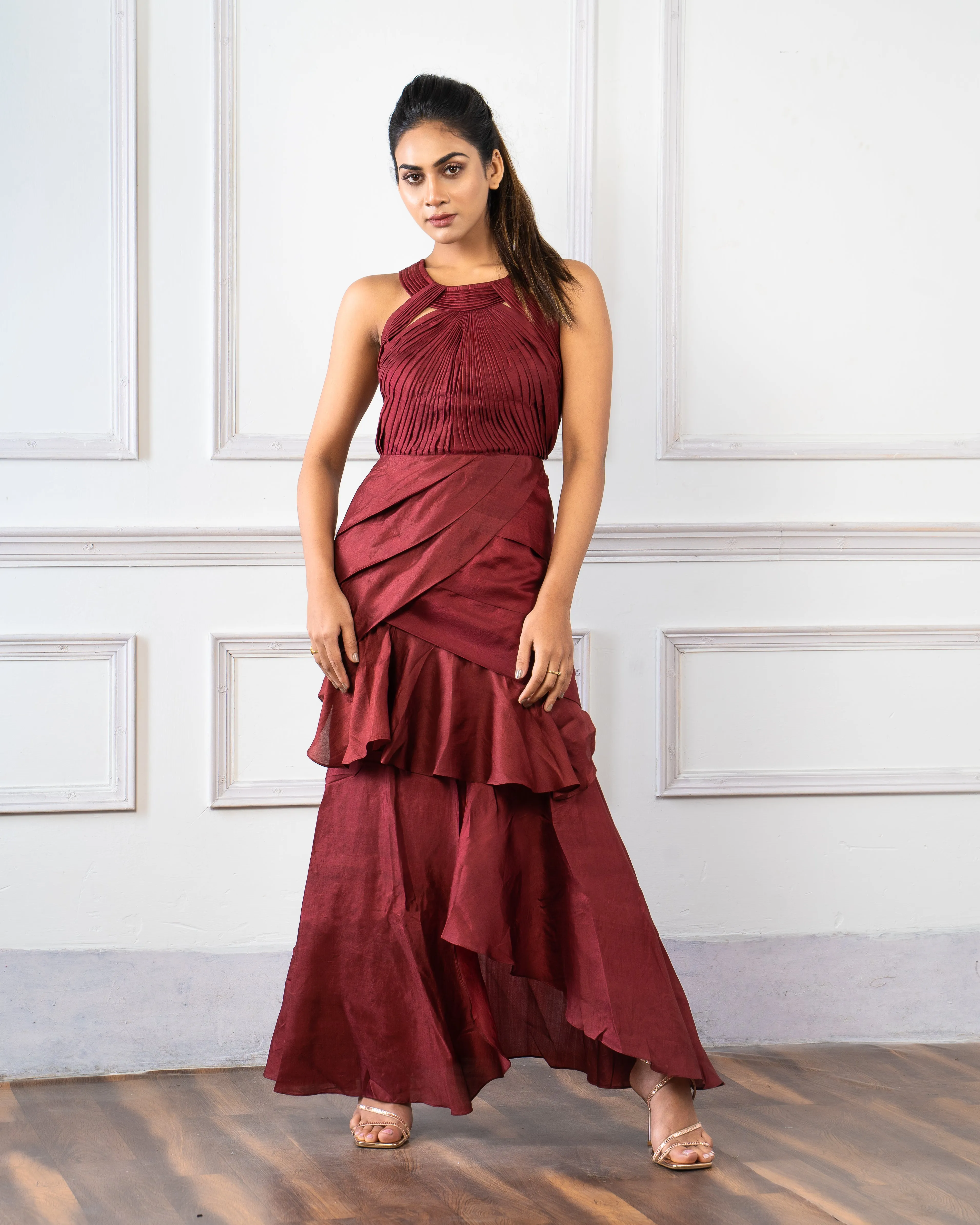 Accretion Draped Dress