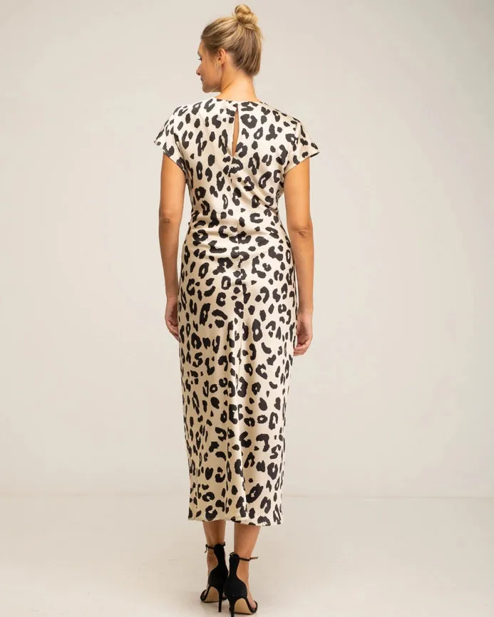 ANIMAL PRINT DRESS_ECRU