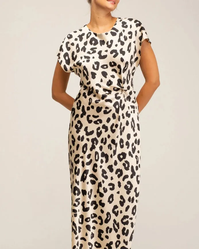 ANIMAL PRINT DRESS_ECRU