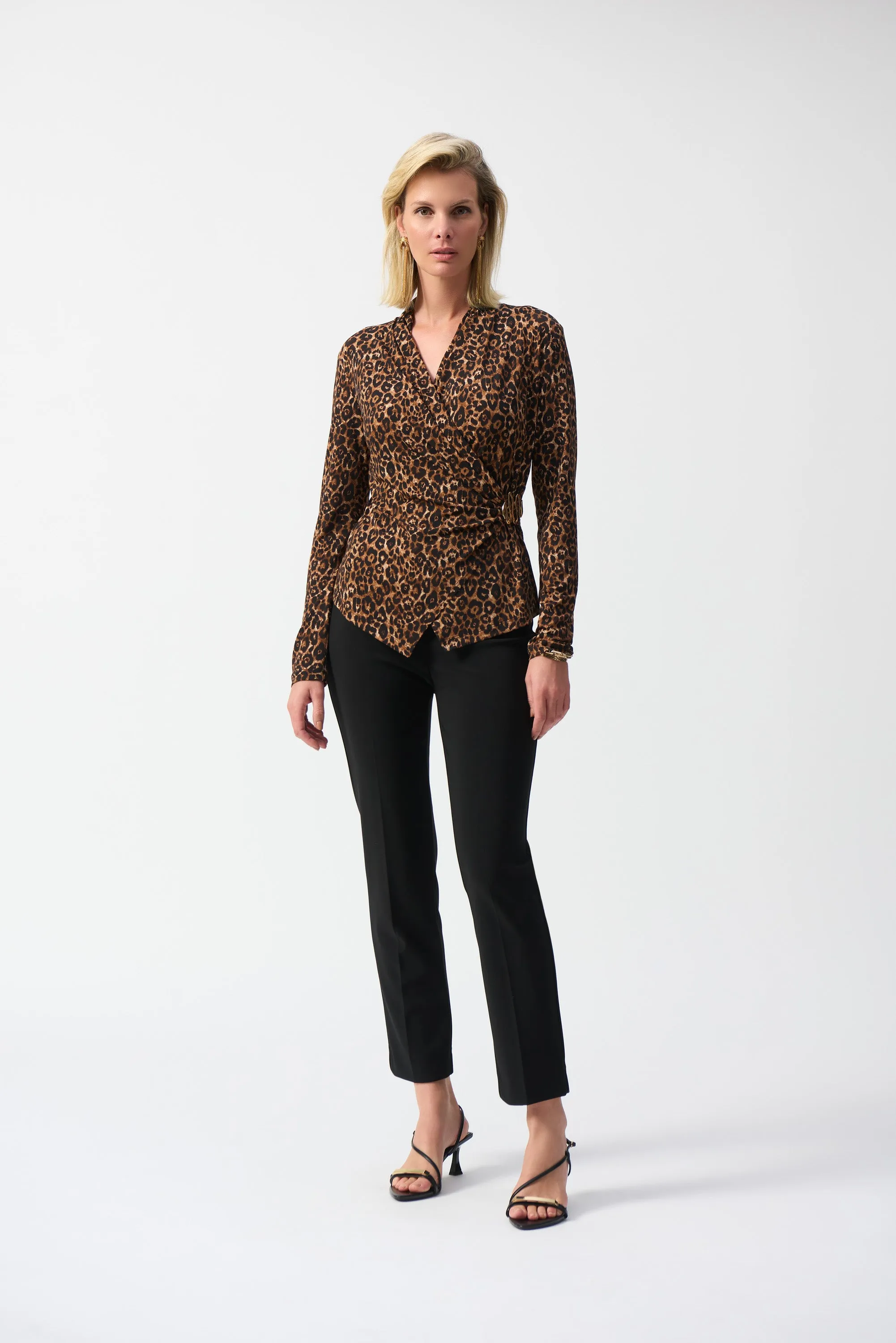 Animal Print Wrap Top