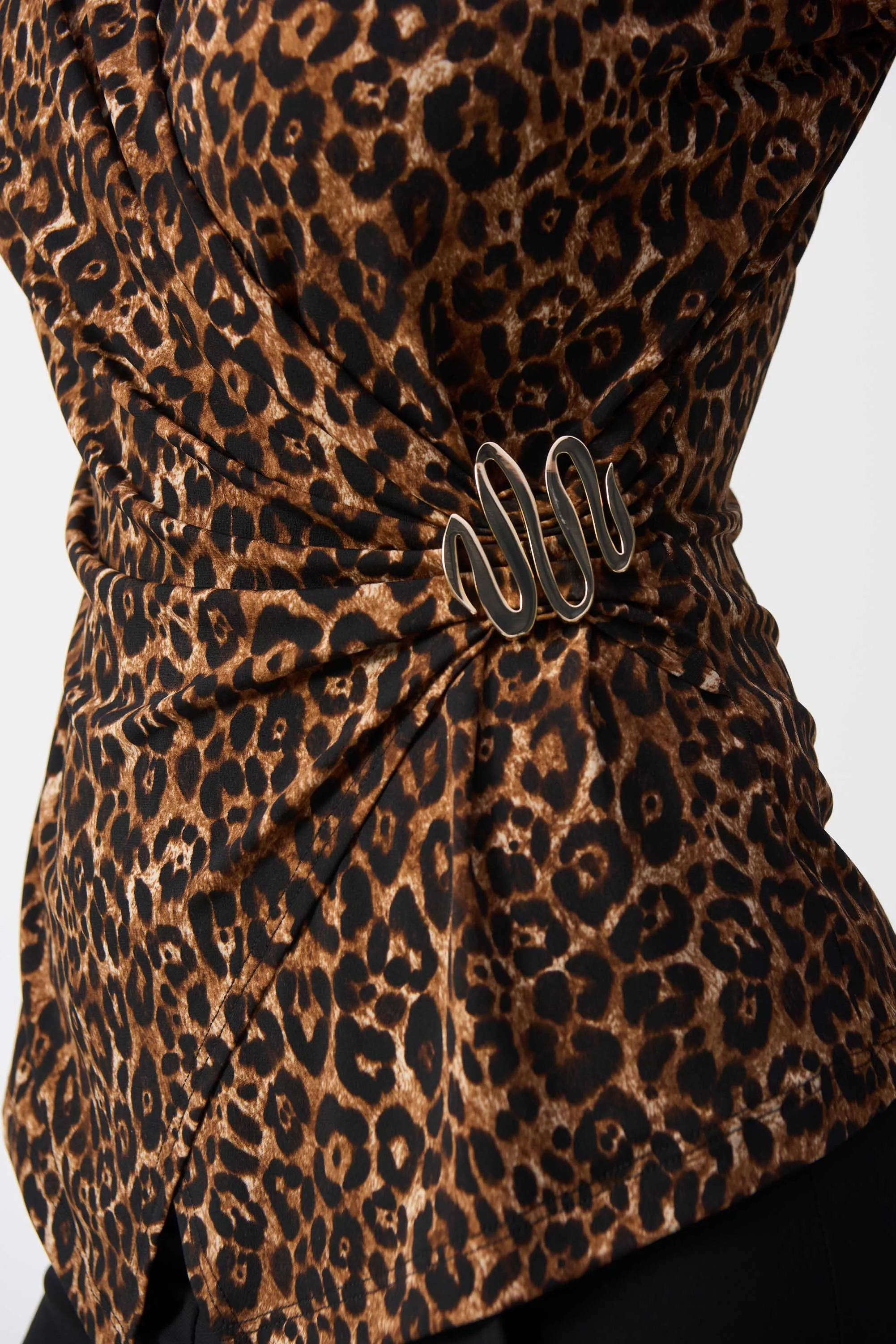 Animal Print Wrap Top