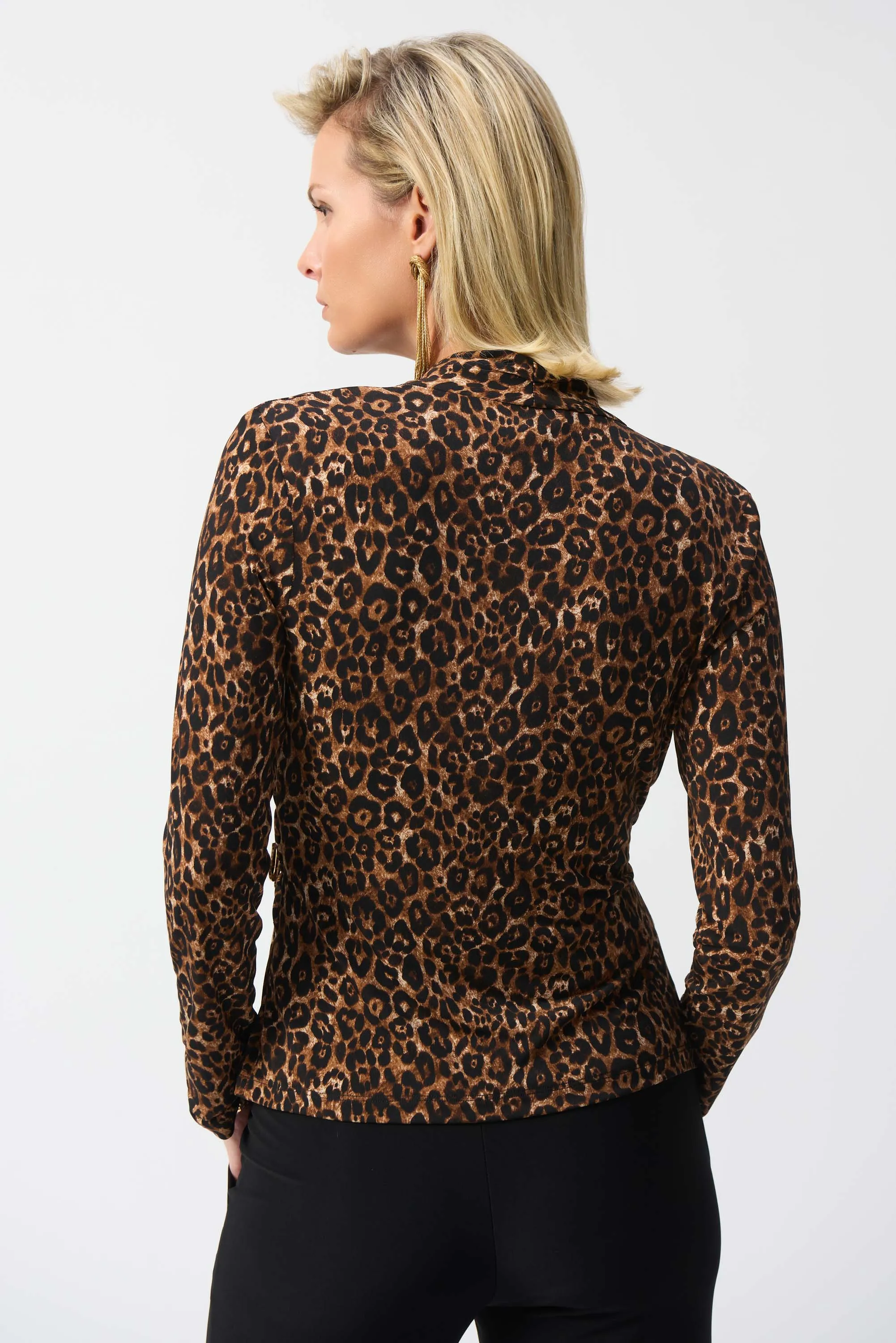 Animal Print Wrap Top