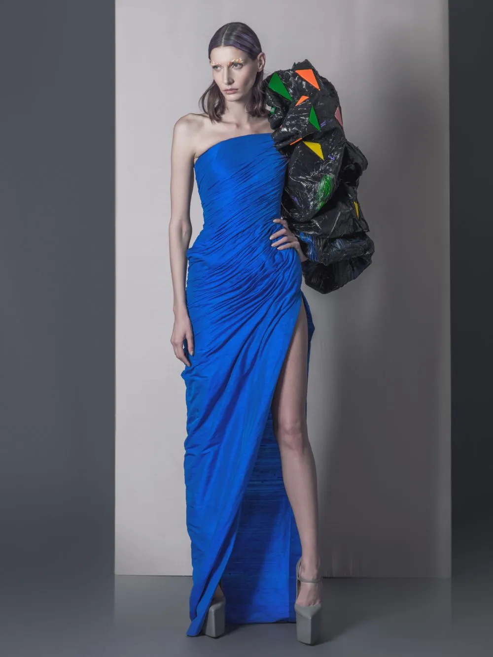 Asymmetric Draped Gown