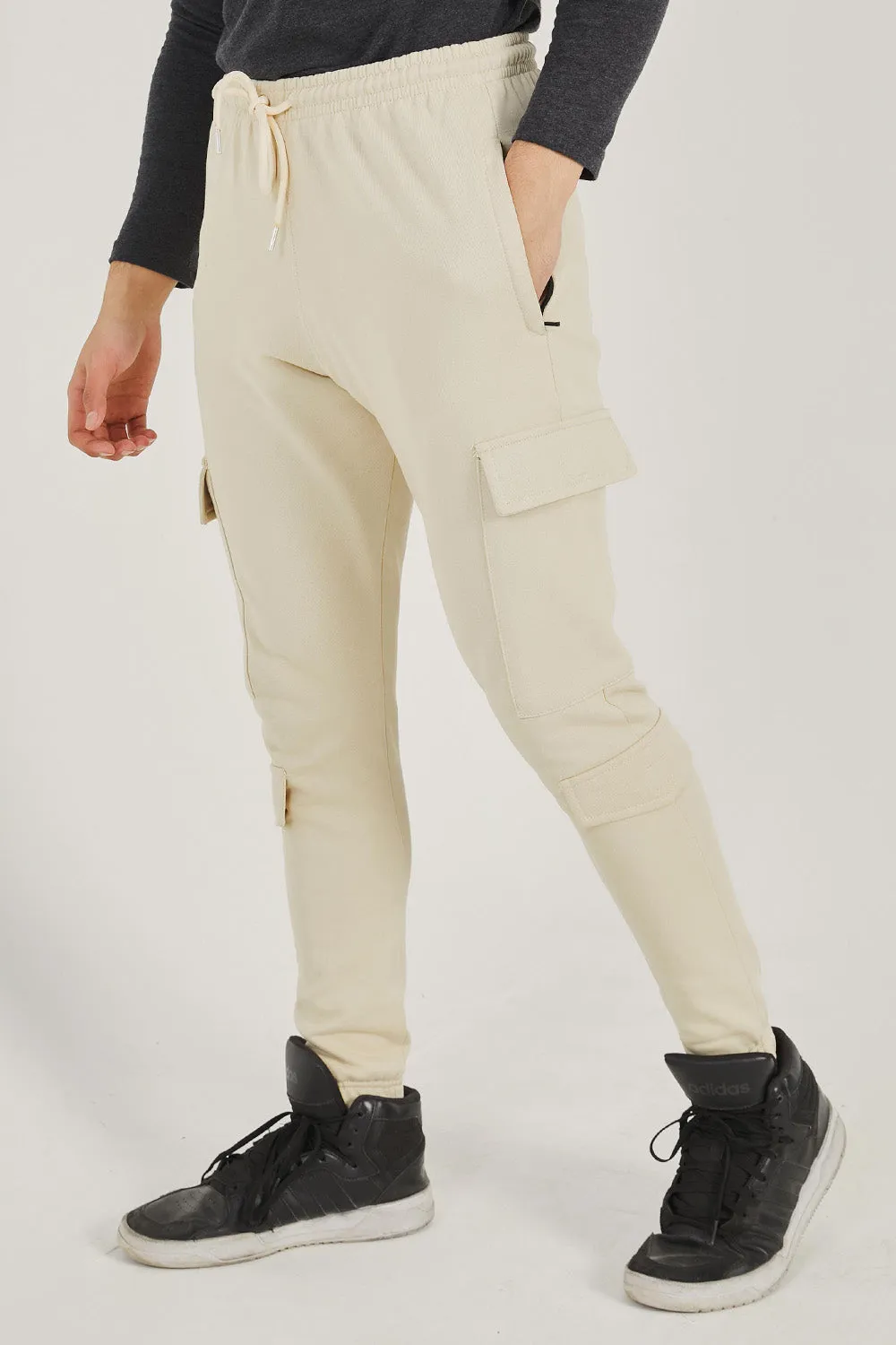 Beige Cargo Trousers