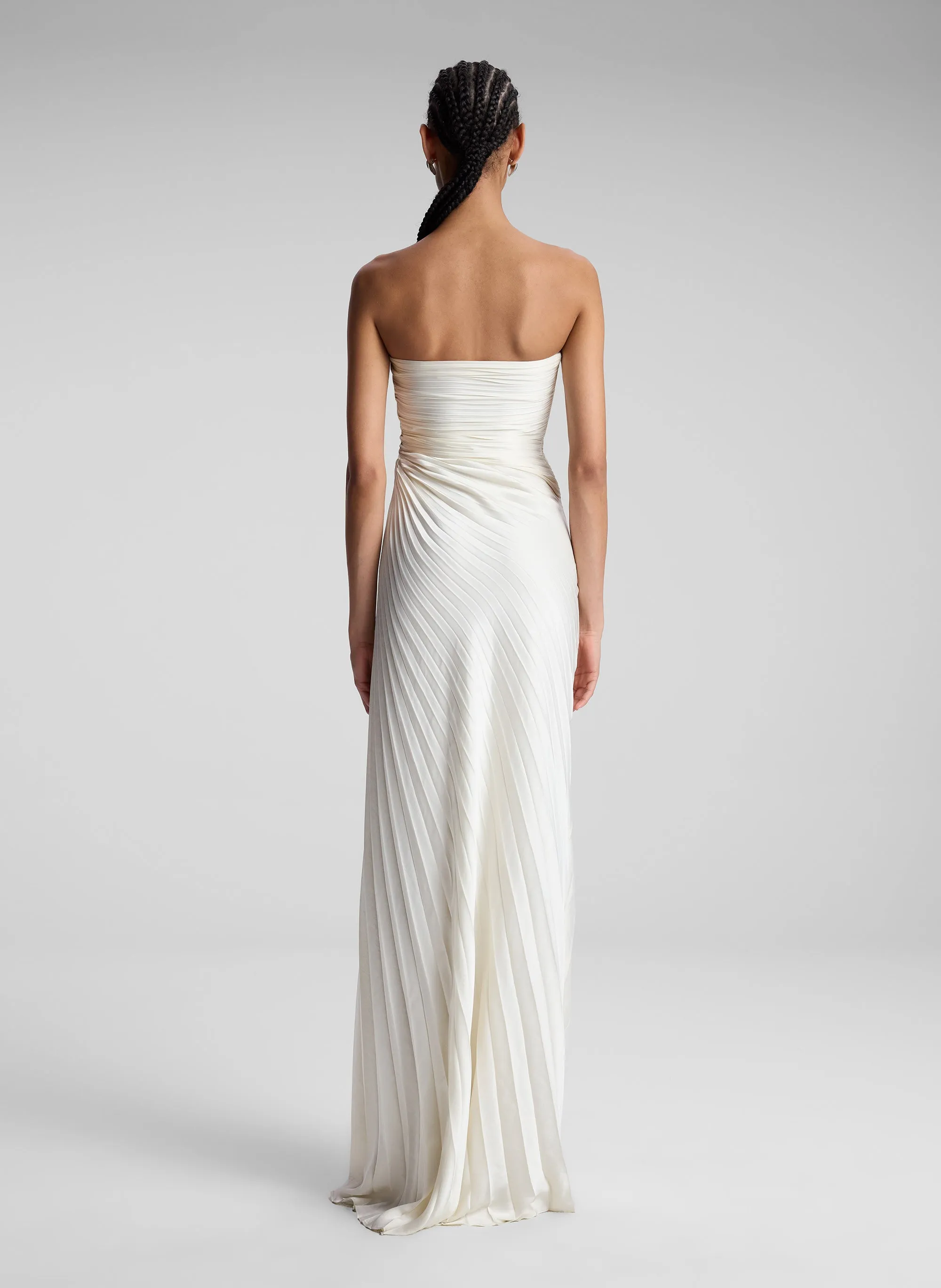 Bianca Strapless Pleated Maxi Dress