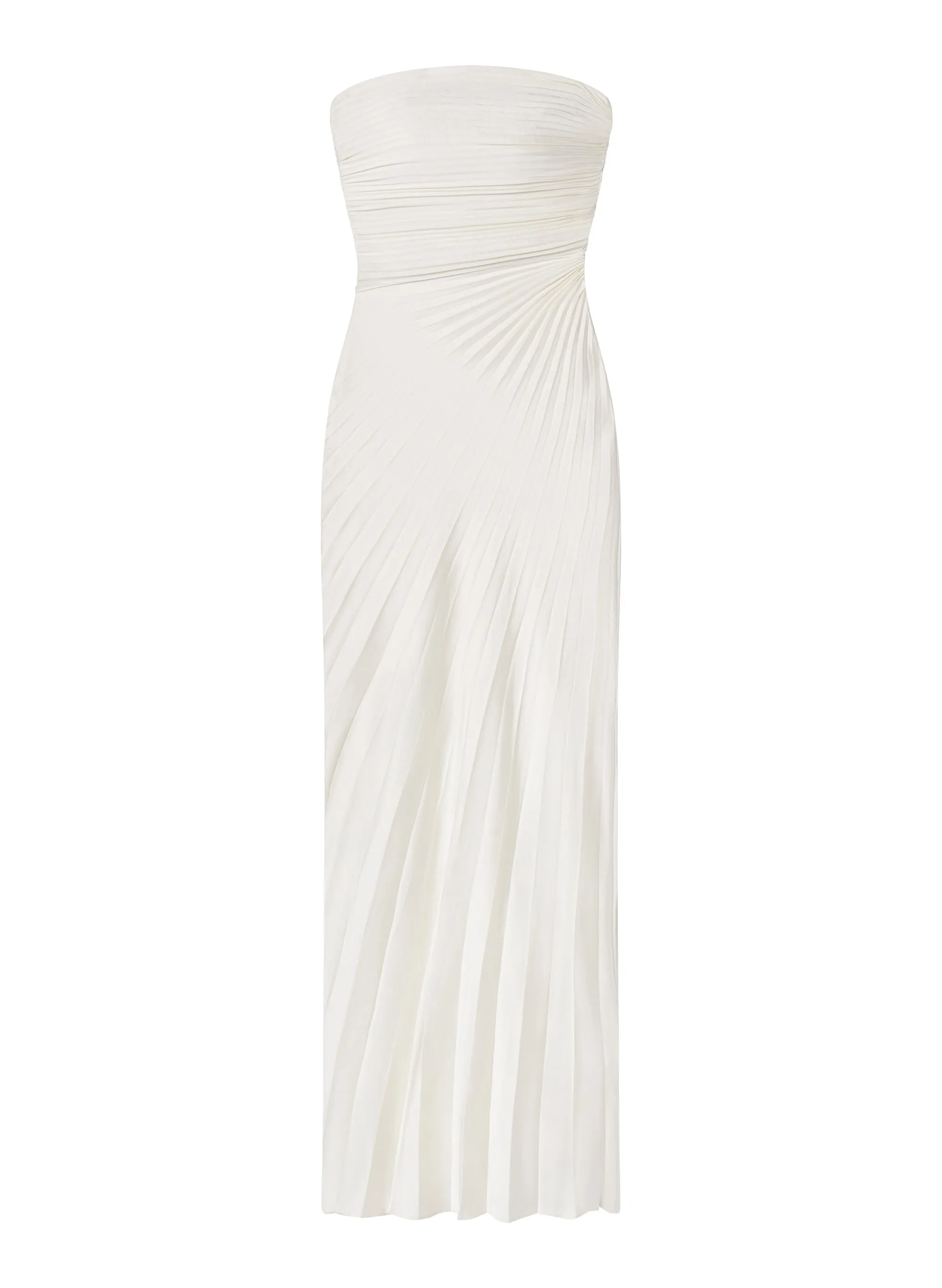 Bianca Strapless Pleated Maxi Dress