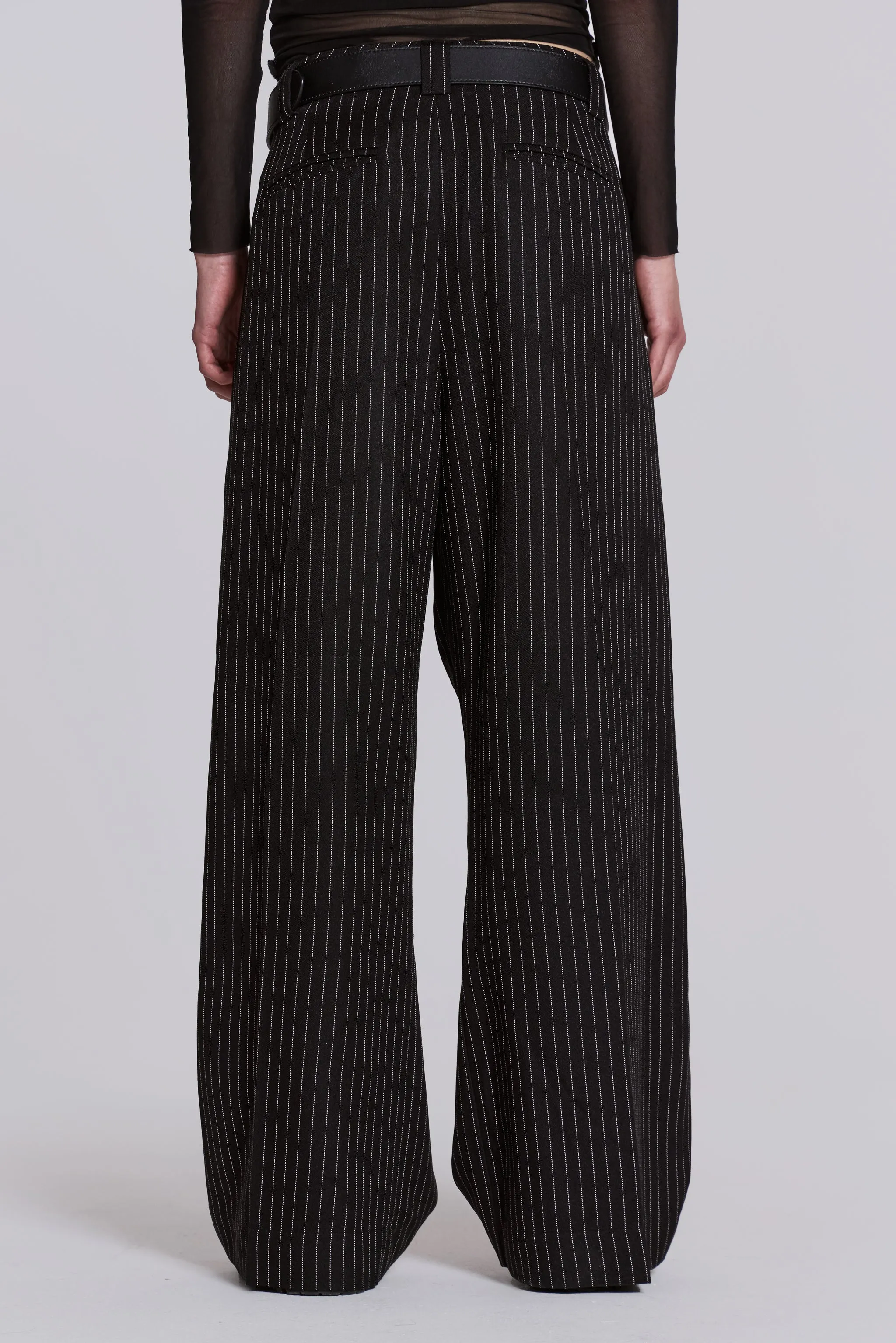 Black Pinstripe Goliath Pants