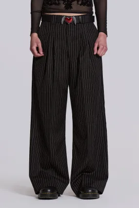 Black Pinstripe Goliath Pants