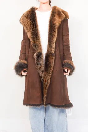 Brown shearling coat