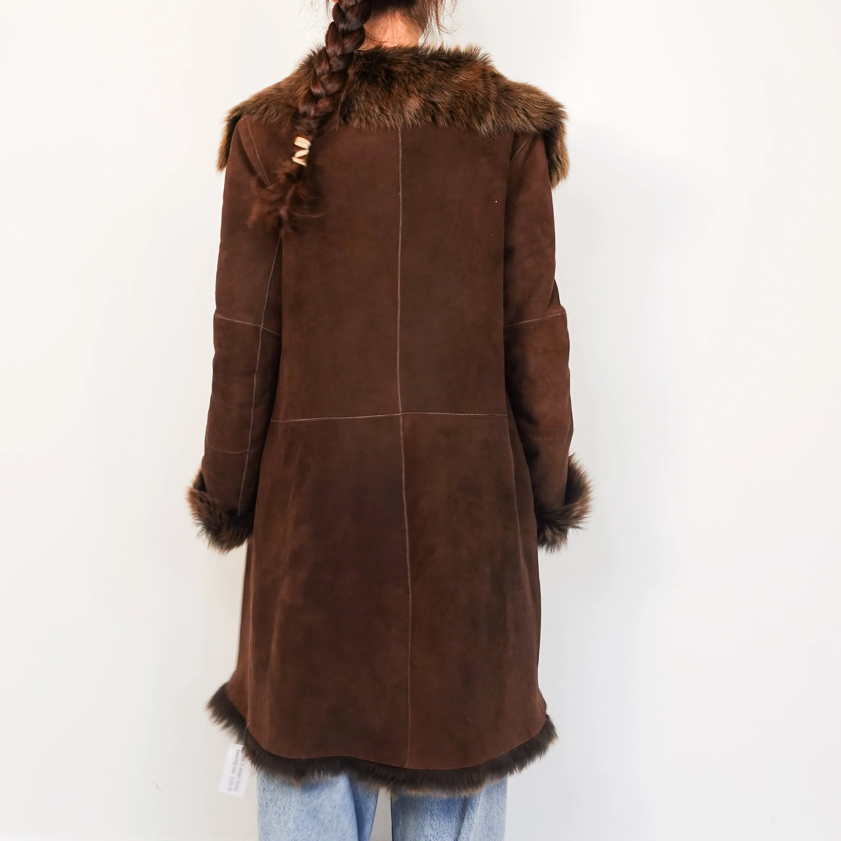 Brown shearling coat