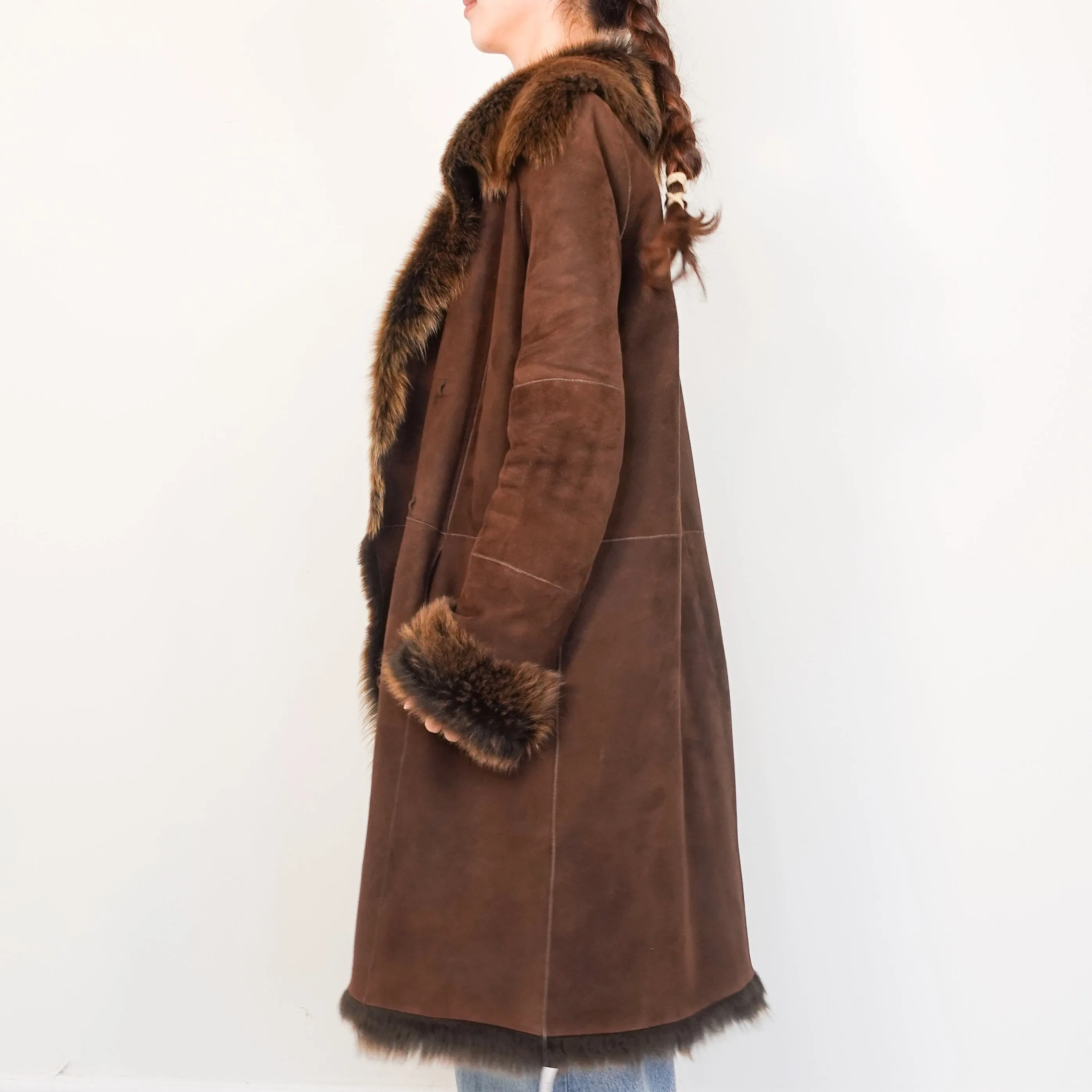 Brown shearling coat