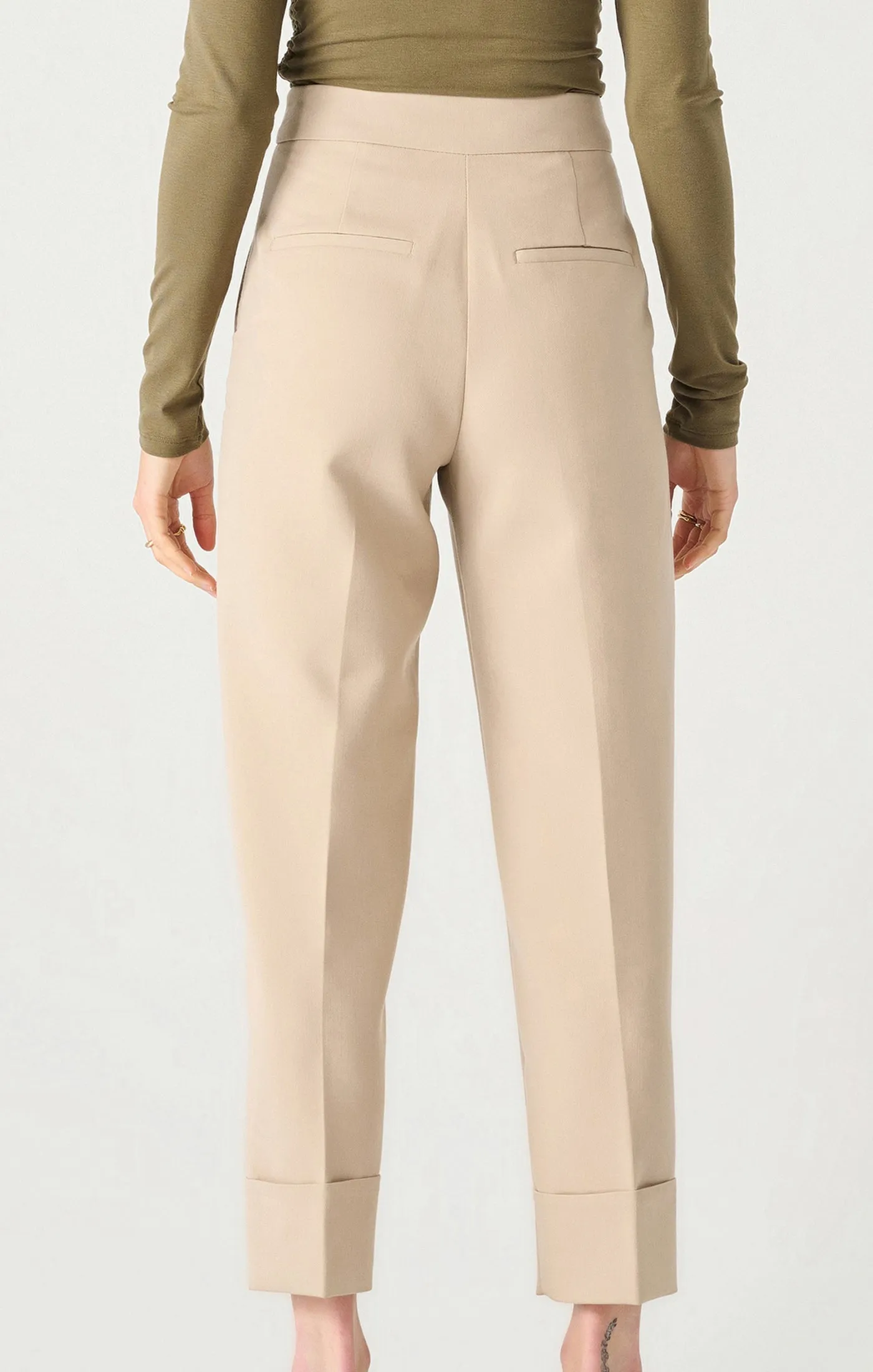 Cuffed Straight Leg Pants