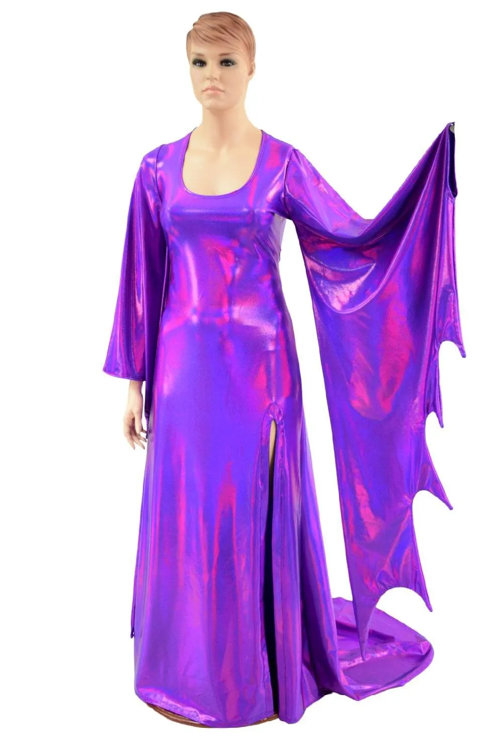 Grape Holographic Succubus Sleeve Gown