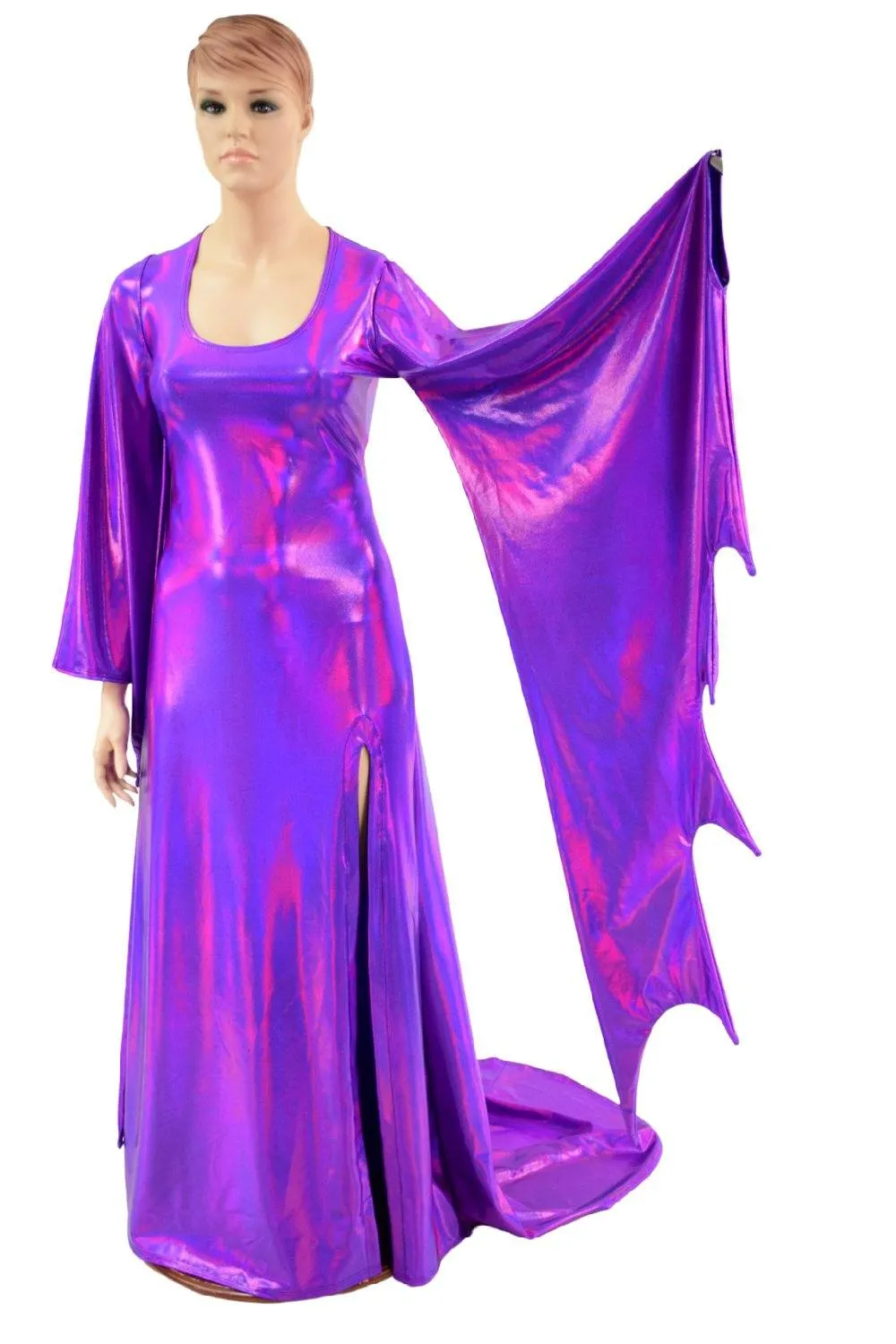 Grape Holographic Succubus Sleeve Gown