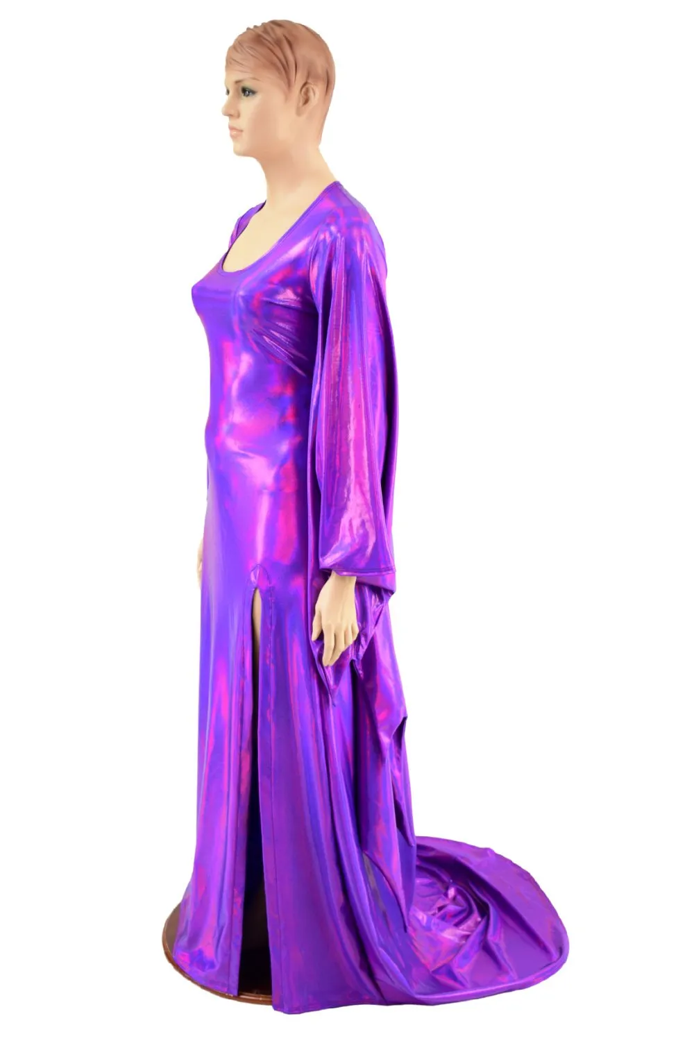 Grape Holographic Succubus Sleeve Gown