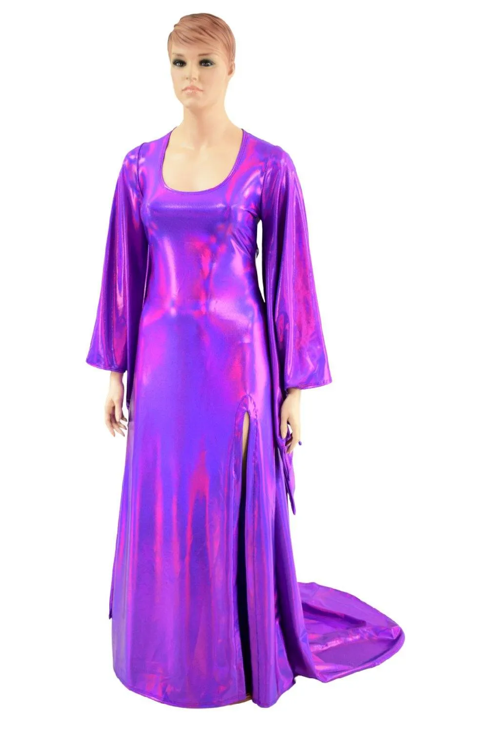 Grape Holographic Succubus Sleeve Gown