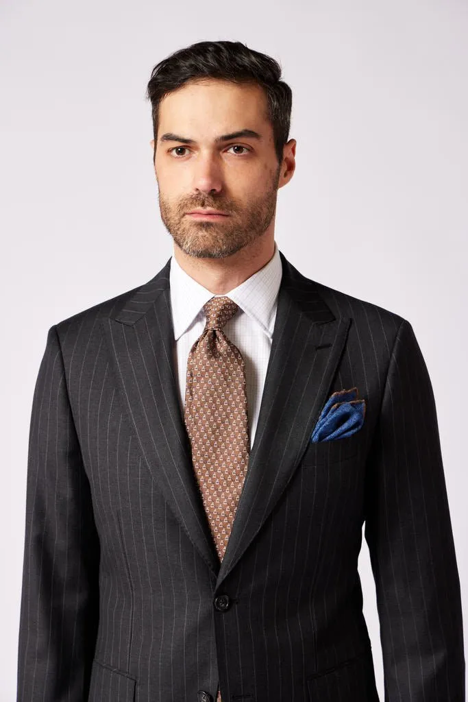 HENRY SARTORIAL Westminster Peak Lapel Suit CHARCOAL STRIPE REG