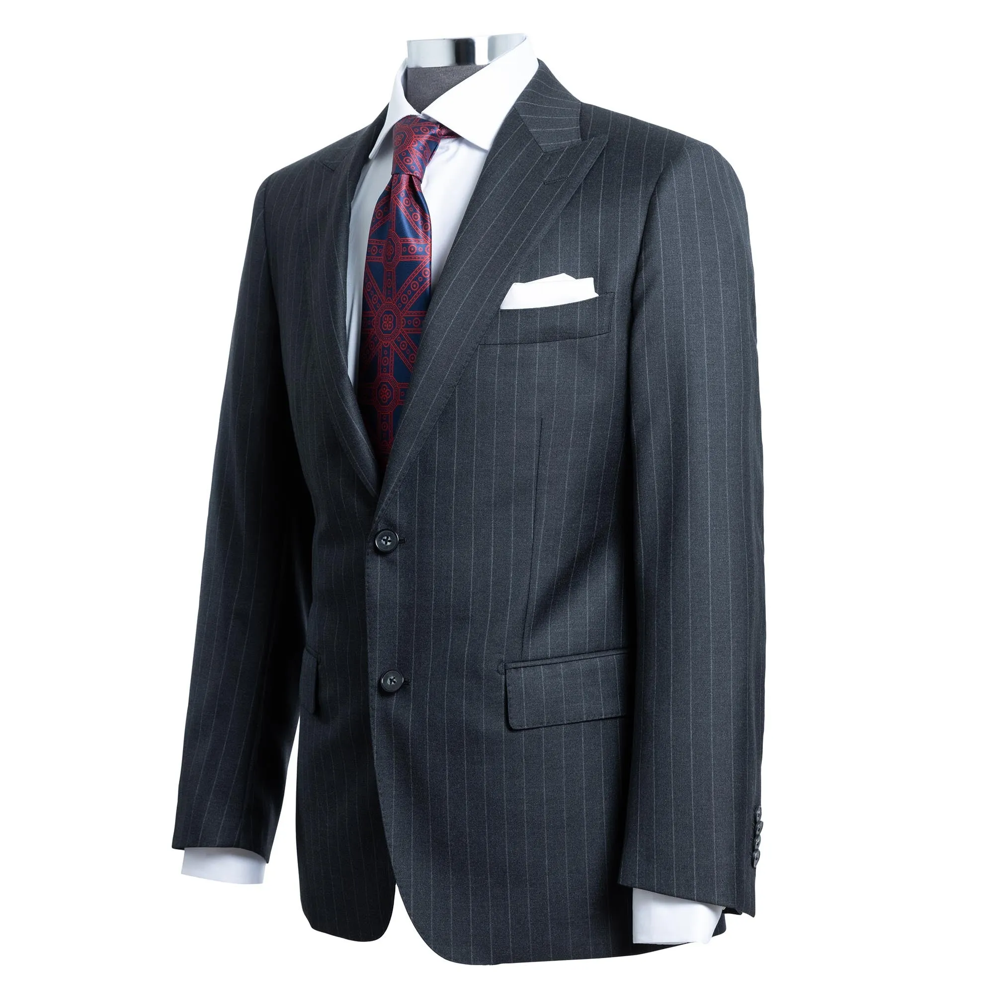 HENRY SARTORIAL Westminster Peak Lapel Suit CHARCOAL STRIPE REG