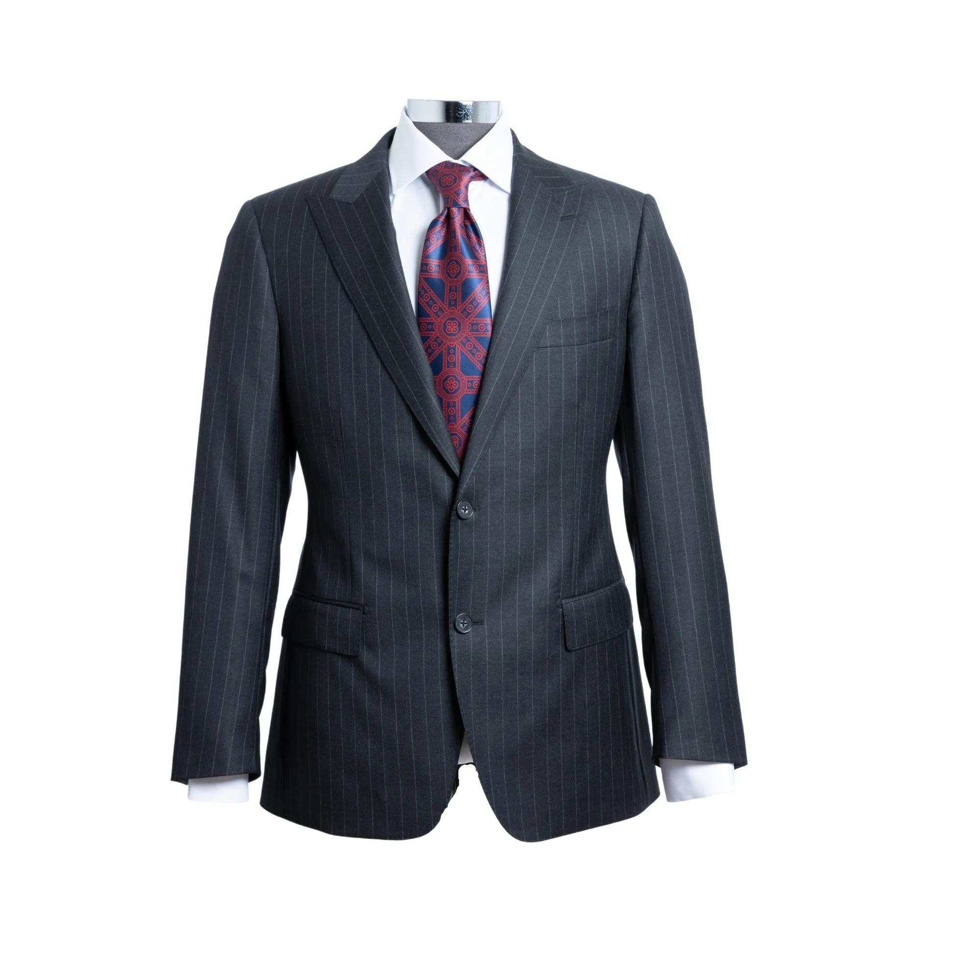 HENRY SARTORIAL Westminster Peak Lapel Suit CHARCOAL STRIPE REG