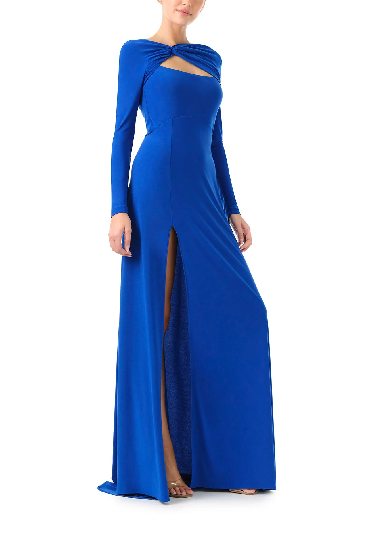 Long Sleeve Cobalt Jersey Gown