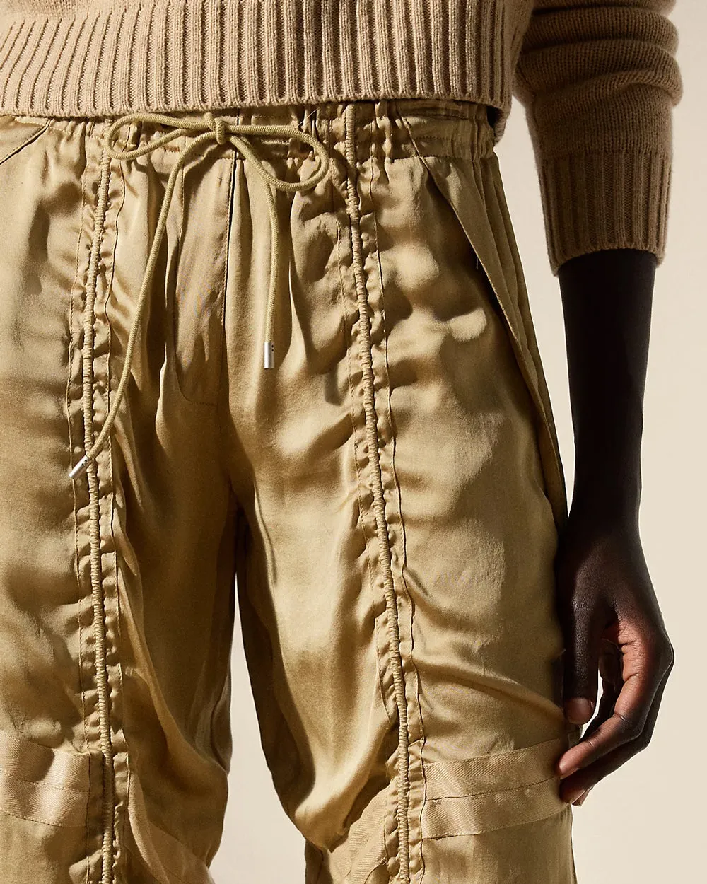 Lux Tan Charmeuse Killian Pant