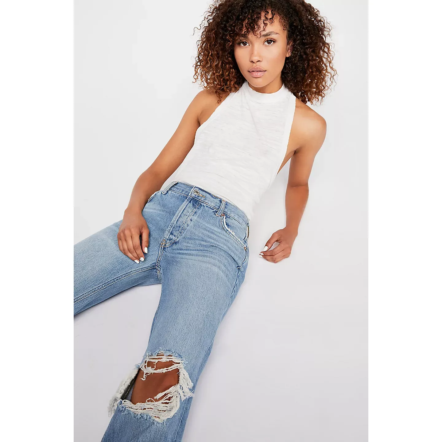 Maggie Mid-Rise Straight Leg Jeans