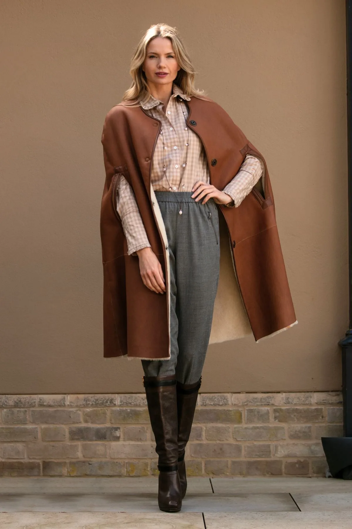 Marlowe Shearling Cape