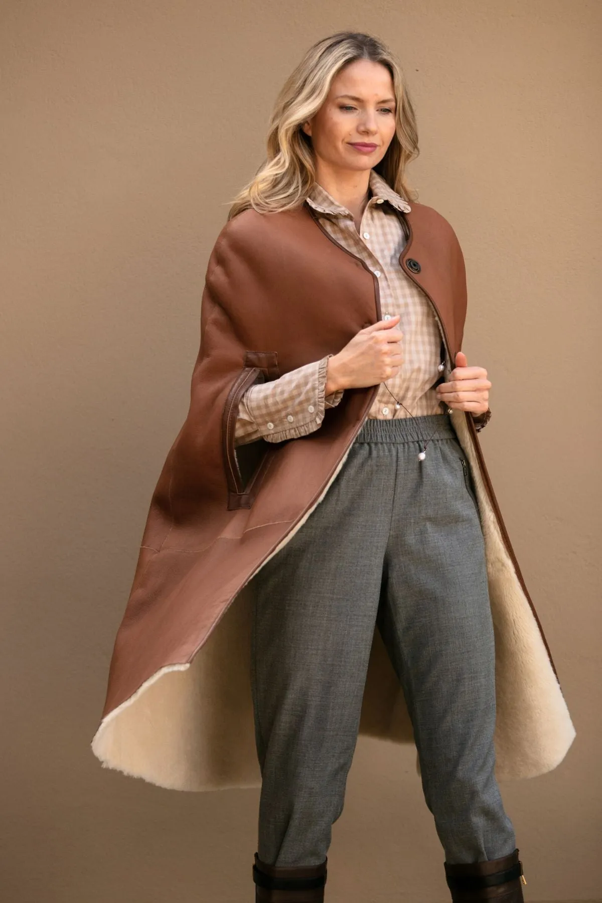 Marlowe Shearling Cape