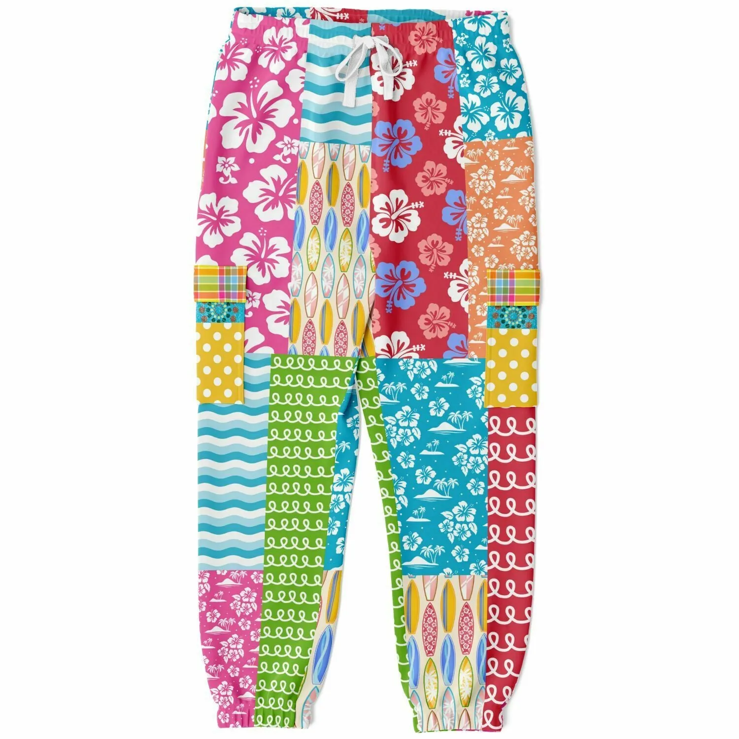 Maui Waui Hawaiian Patchwork Unisex Cargo Sweats