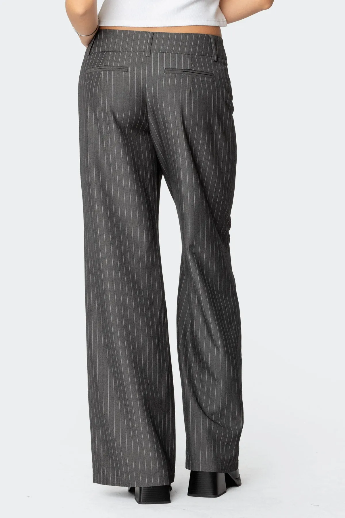 Mayla Wide Leg Pinstripe Trousers