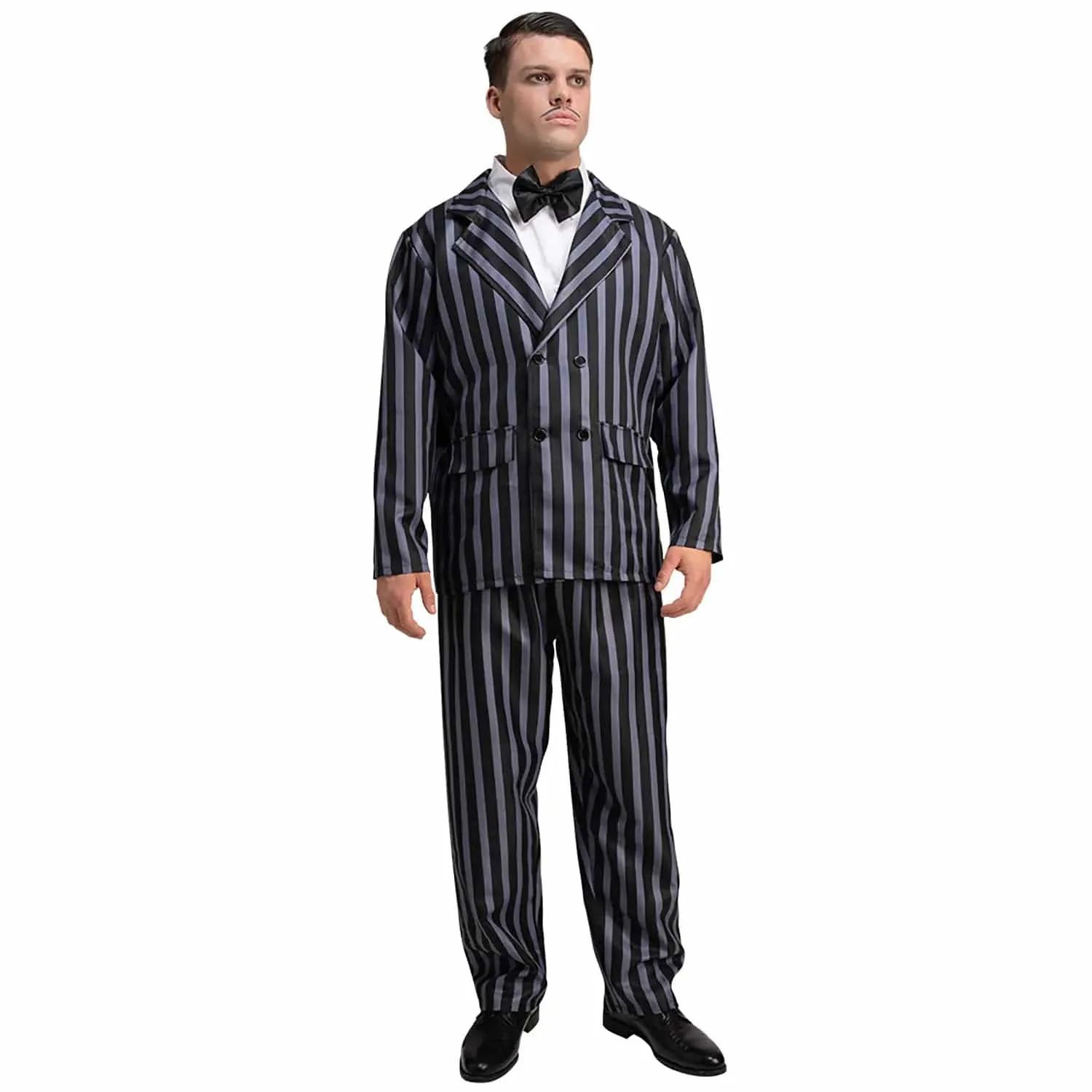 Mens Creepy Gangster Pinstripe Suit 1920s Fancy Dress Costume