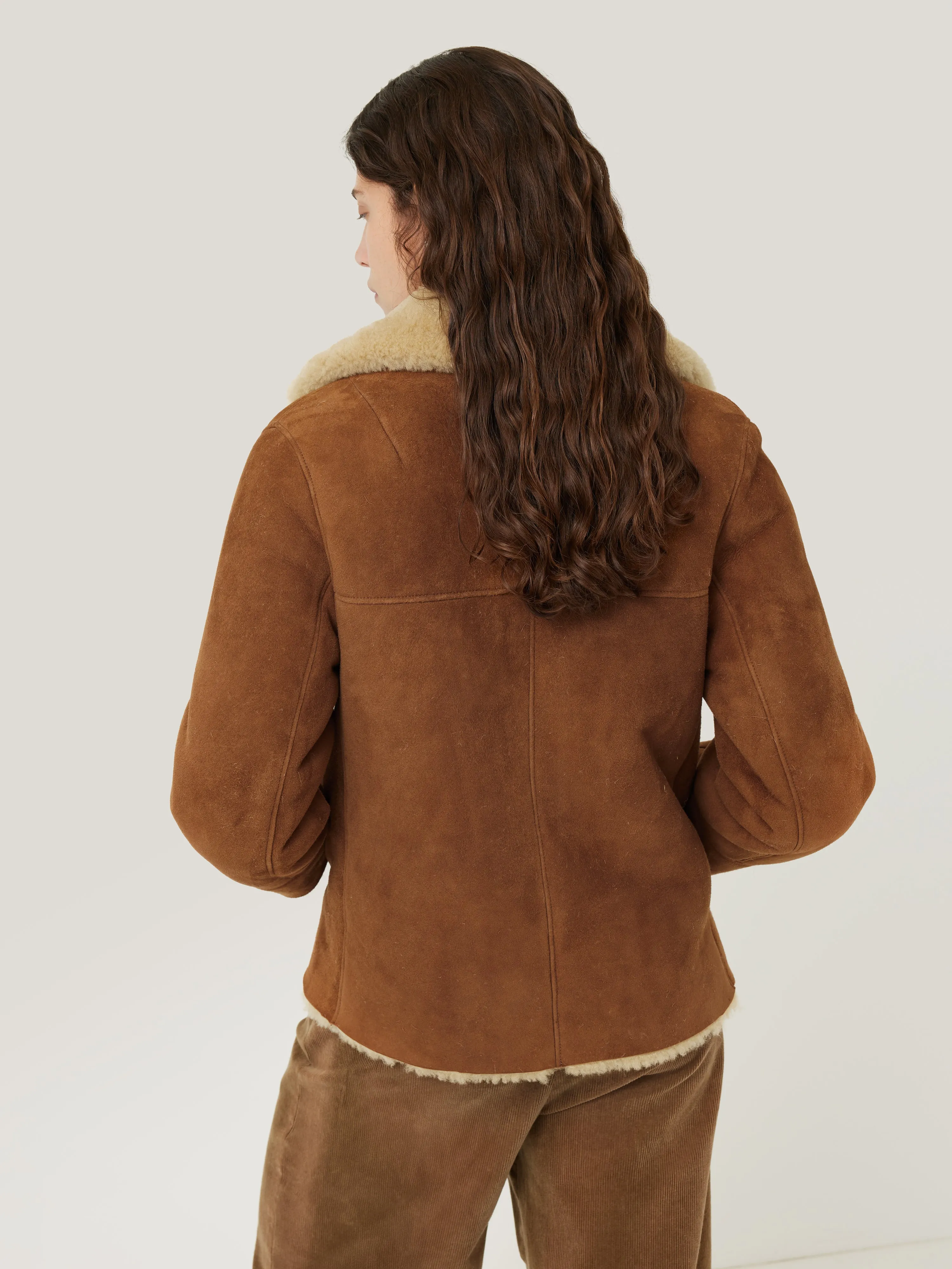 Merino Shearling Leather Coat | Ginger