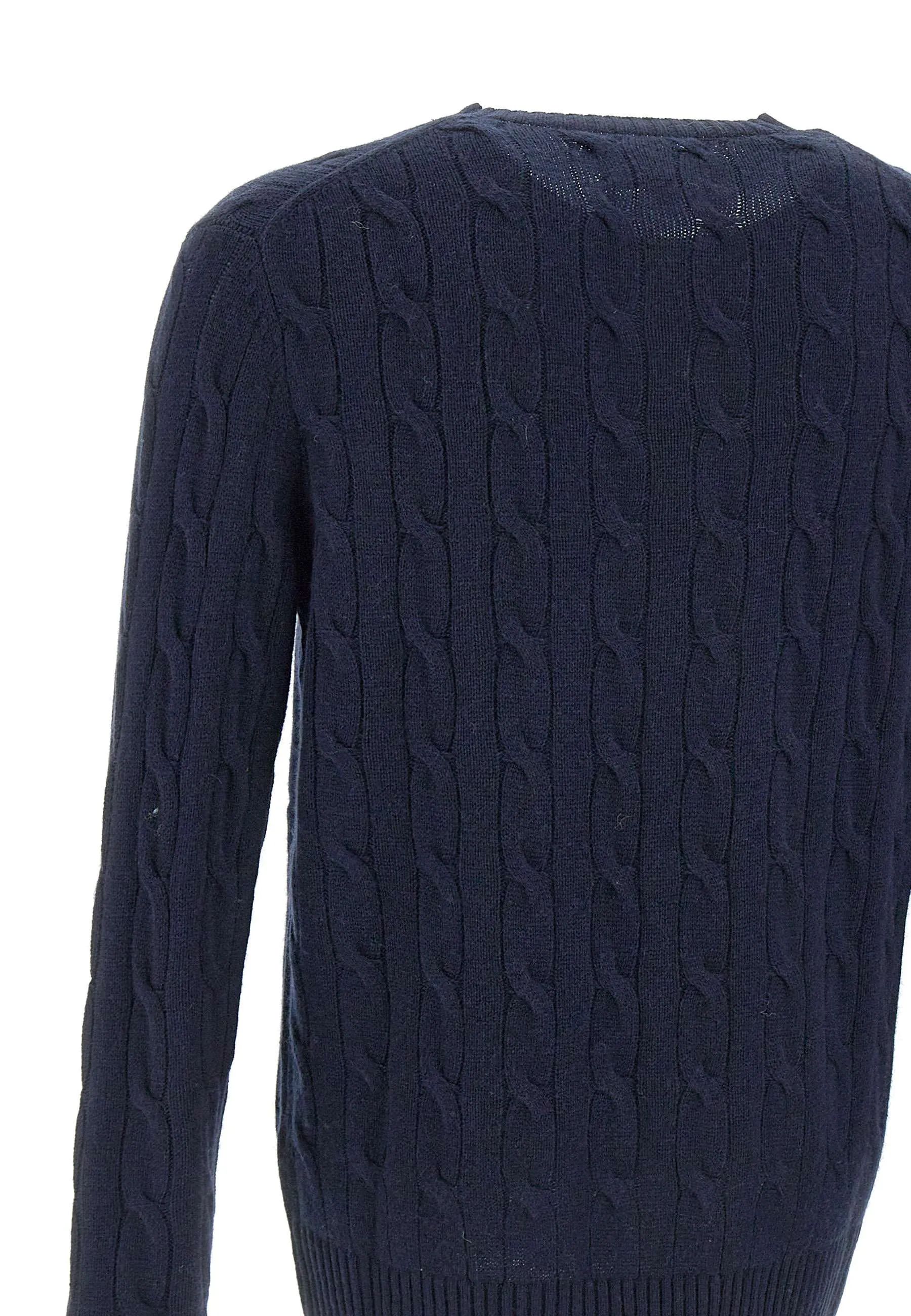 Navy Cable Knit Wool Sweater