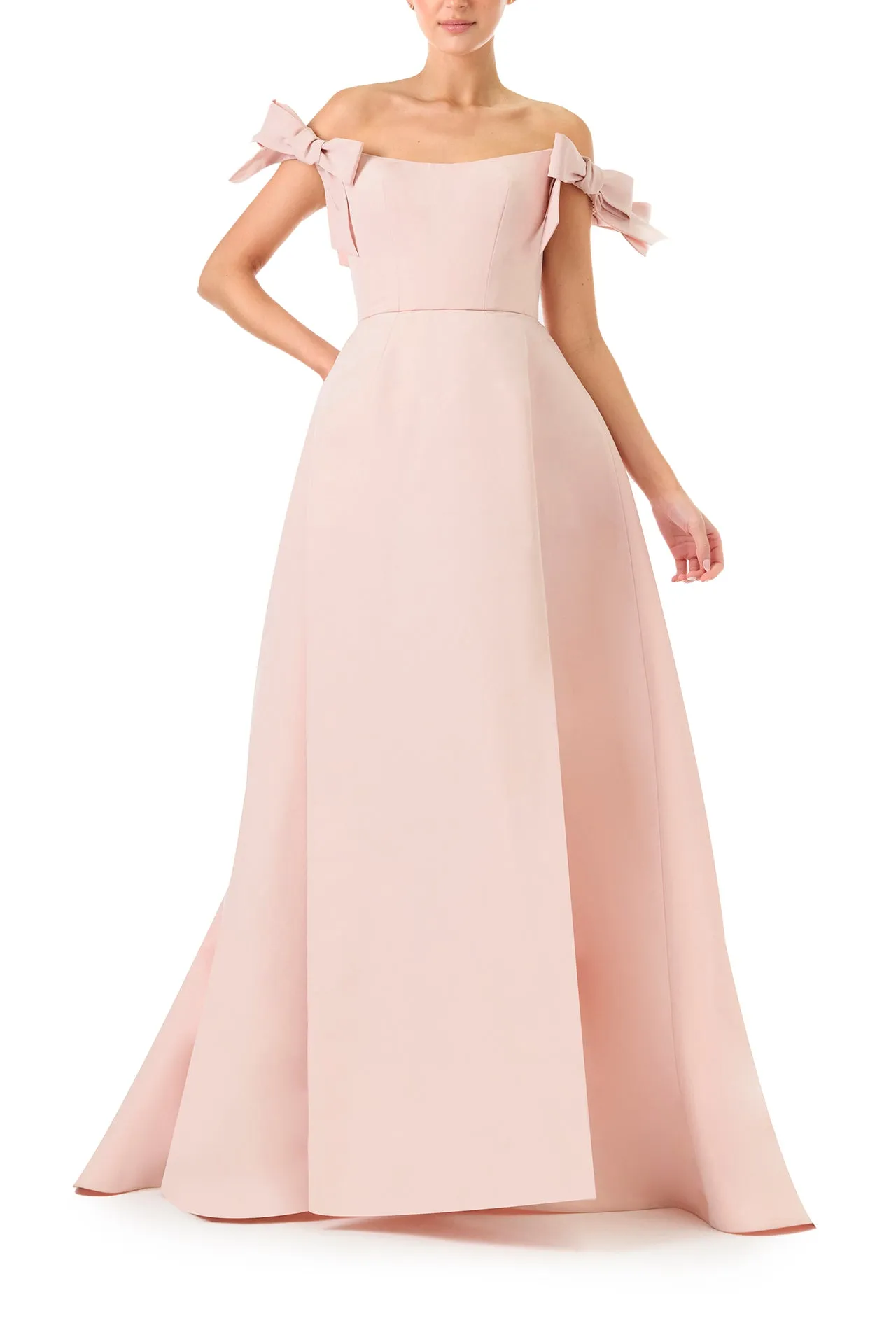 Off The Shoulder Bow Sleeve Gown