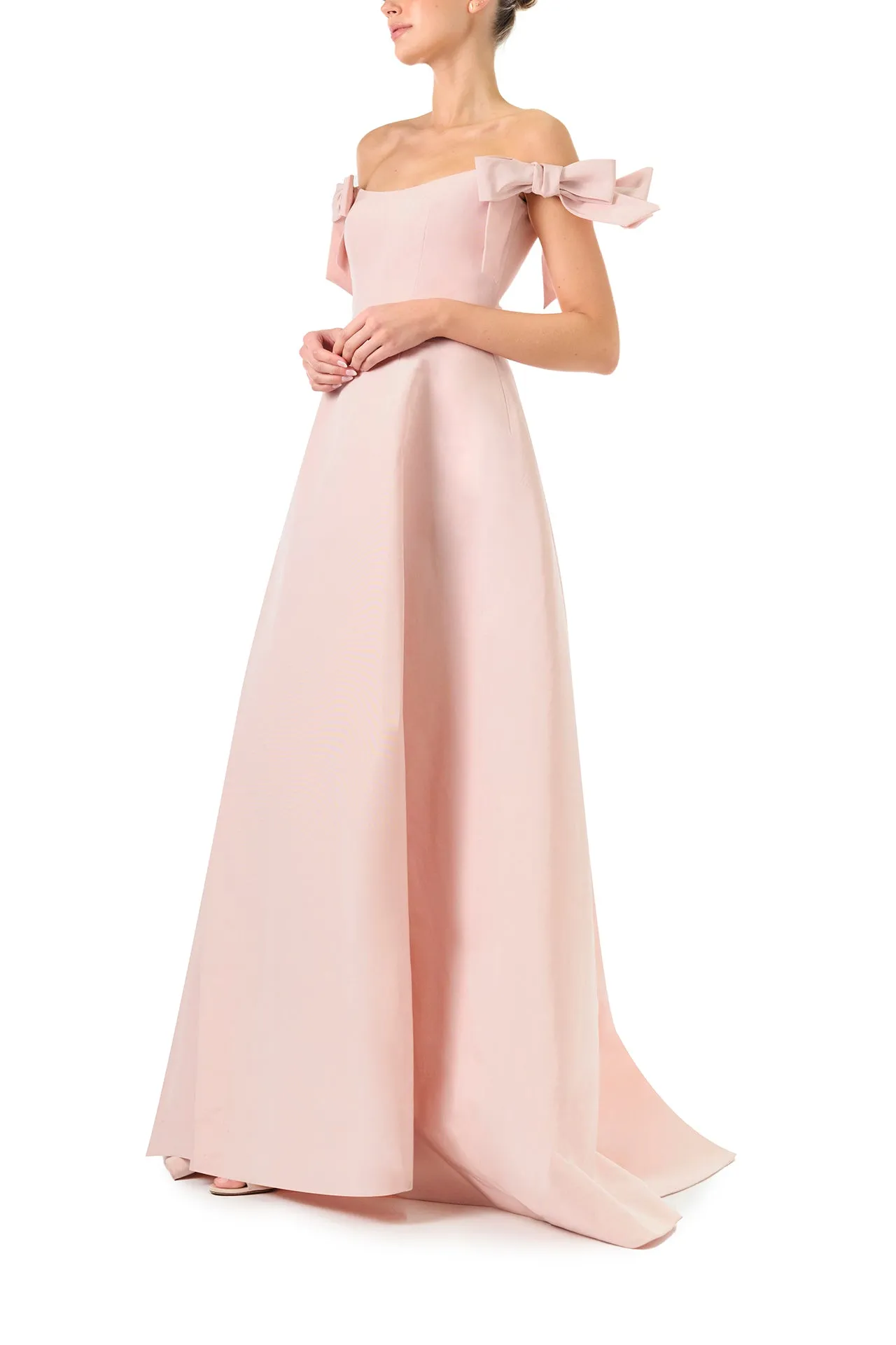 Off The Shoulder Bow Sleeve Gown