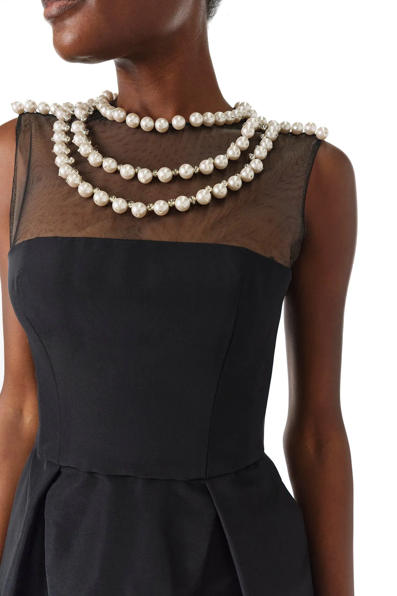 Pearl Neckline Column Gown