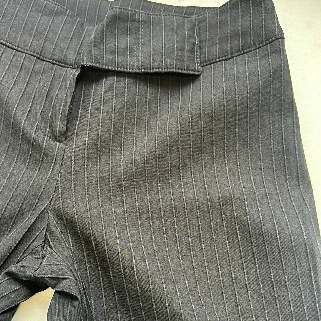 pinstripe flared trousers