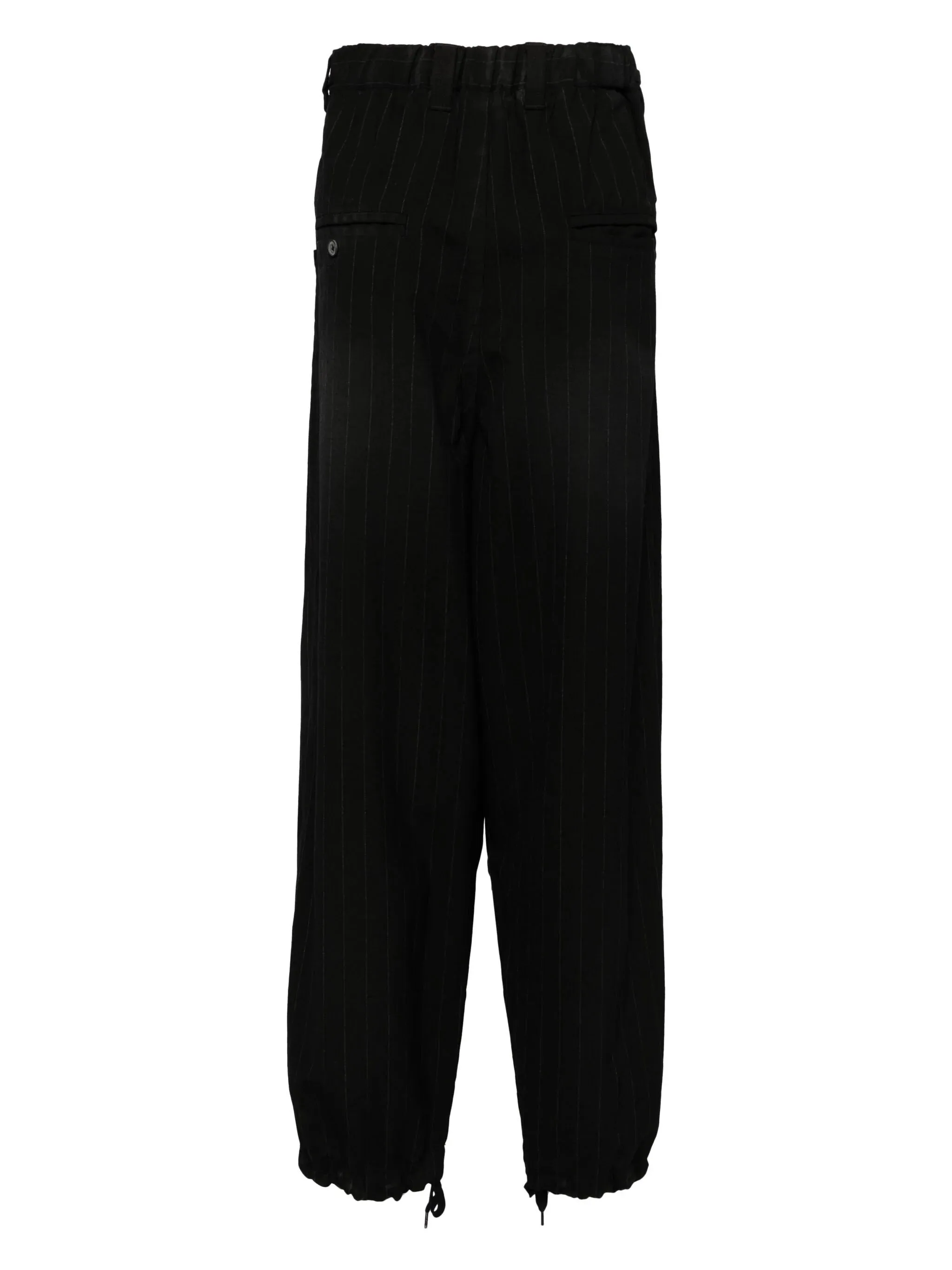 Pinstriped Drawstring Hem Pants