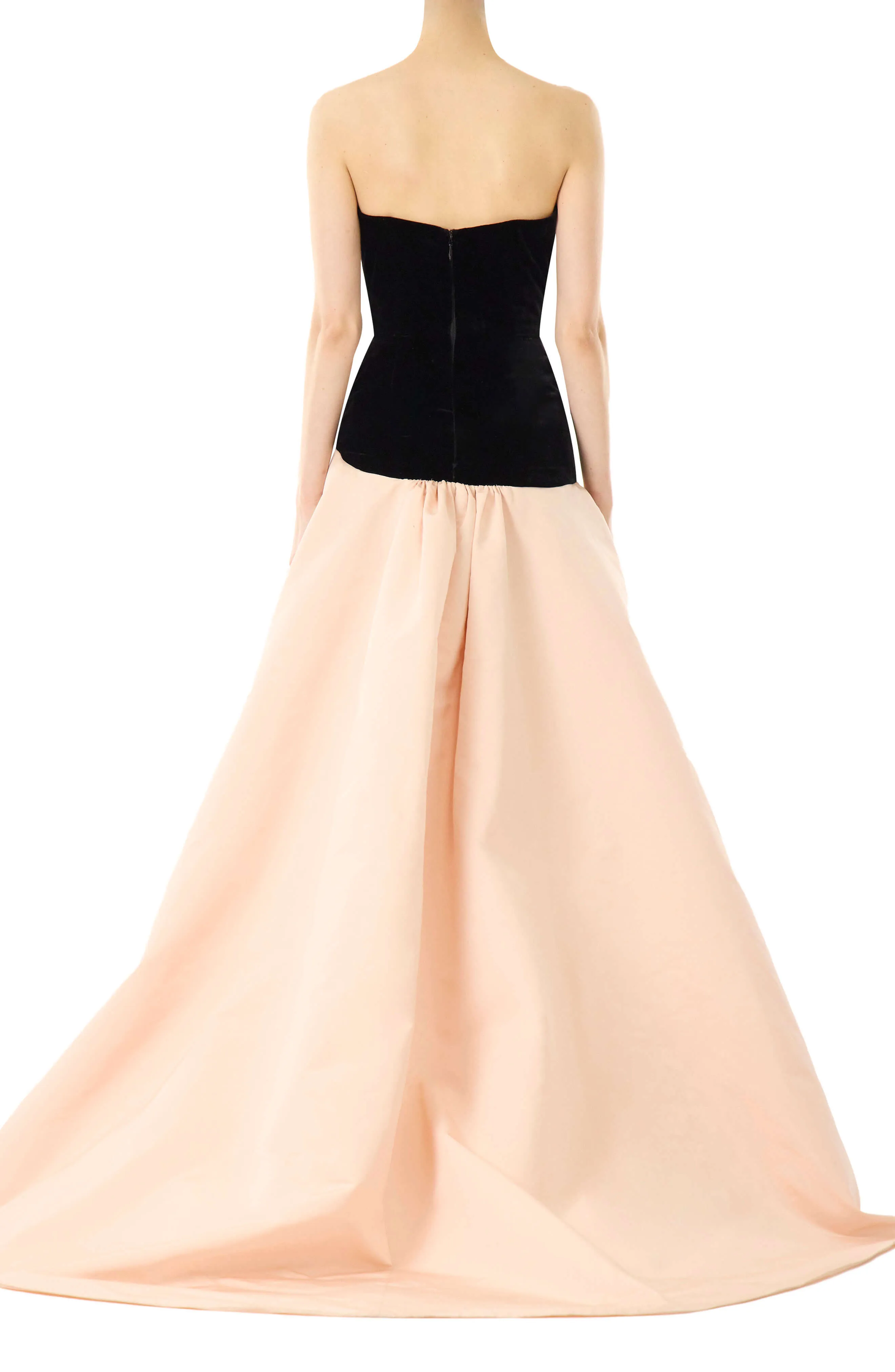 Strapless Drop Waist Ball Gown