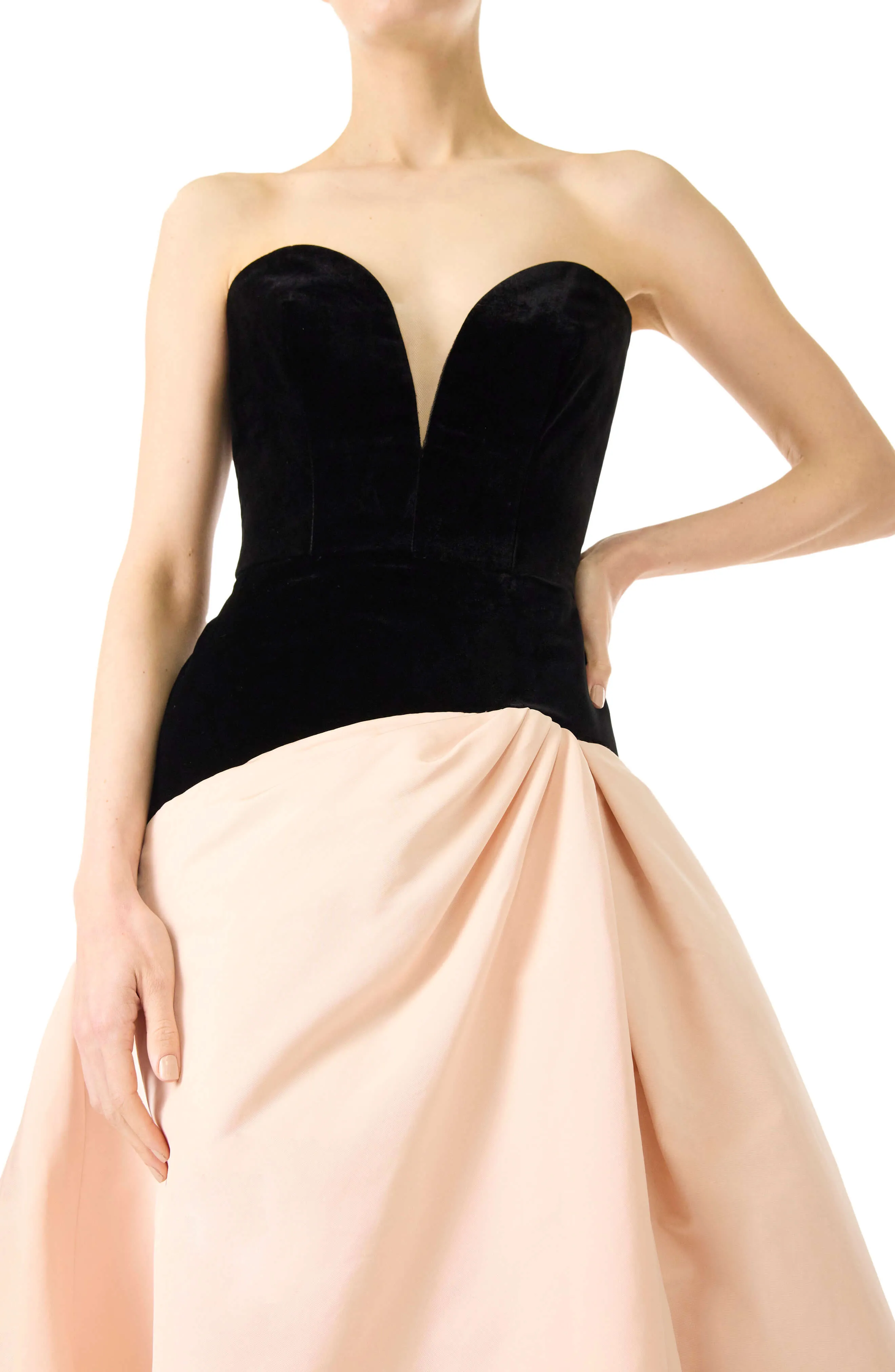 Strapless Drop Waist Ball Gown