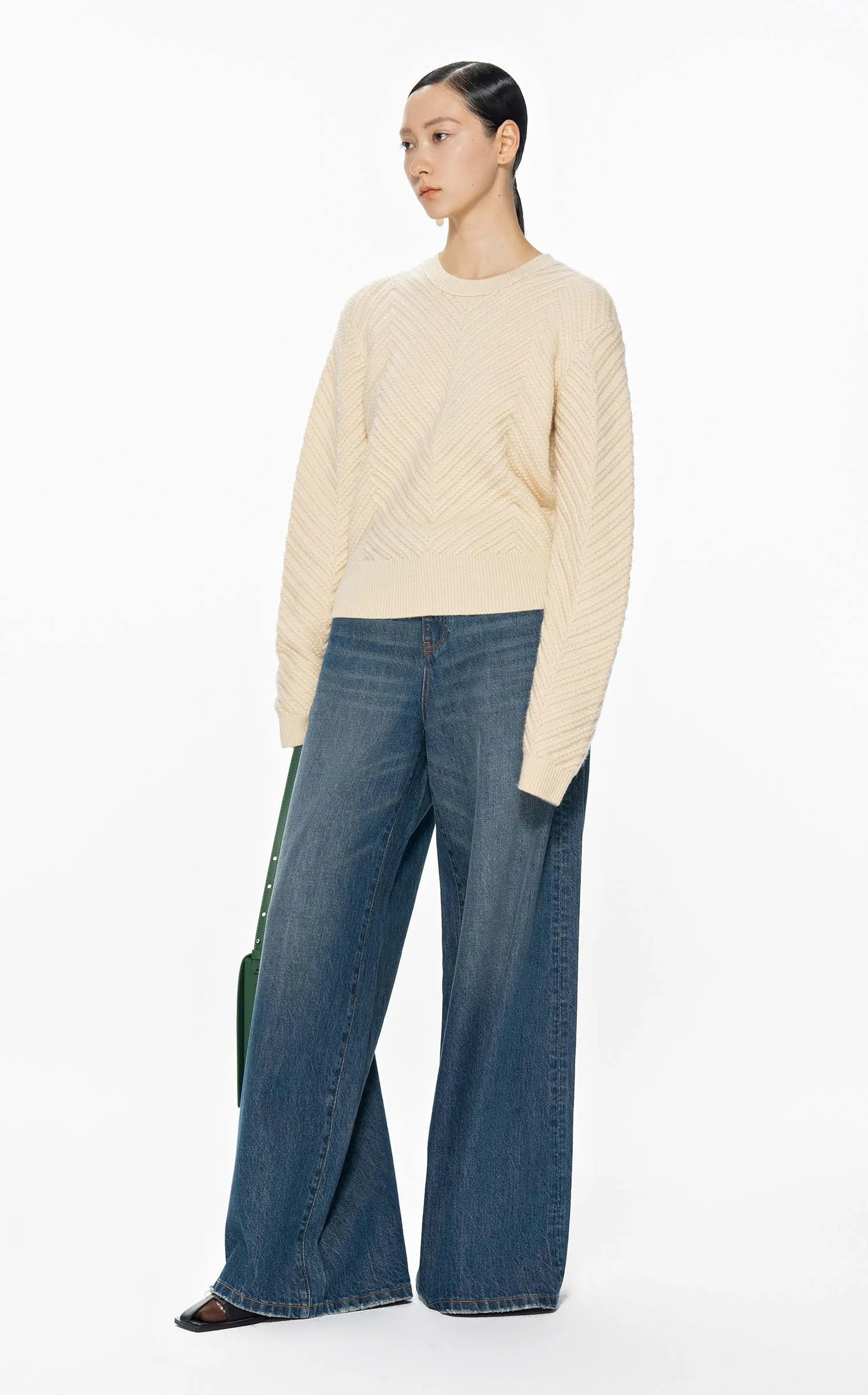 Sweaters / JNBY Short Crewneck Long-Sleeve Pullover