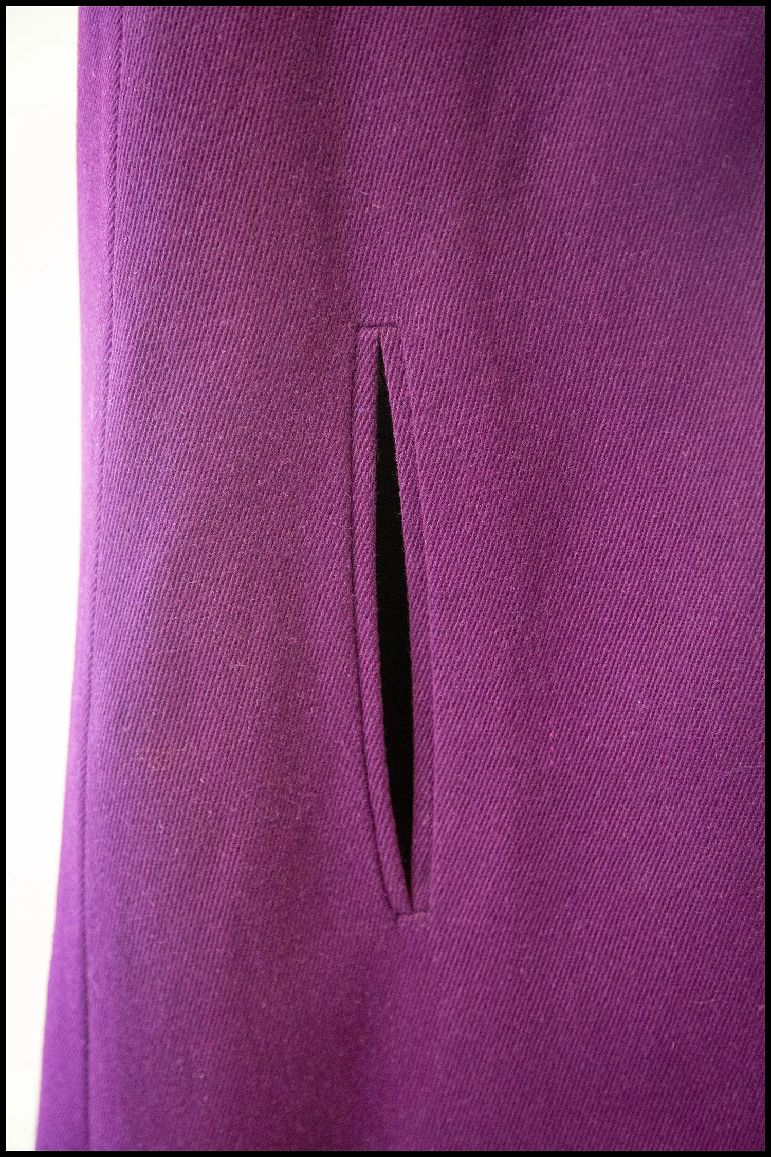 Vintage 1960s Purple Wool Hooded Cape