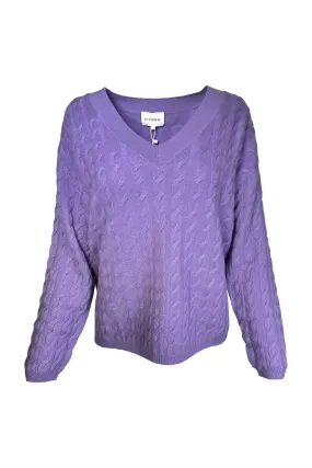 W. Cashmere Stetson Cable Knit V-Neck Pullover 24FHA0101R1 | Grape | Clearance Final Sale