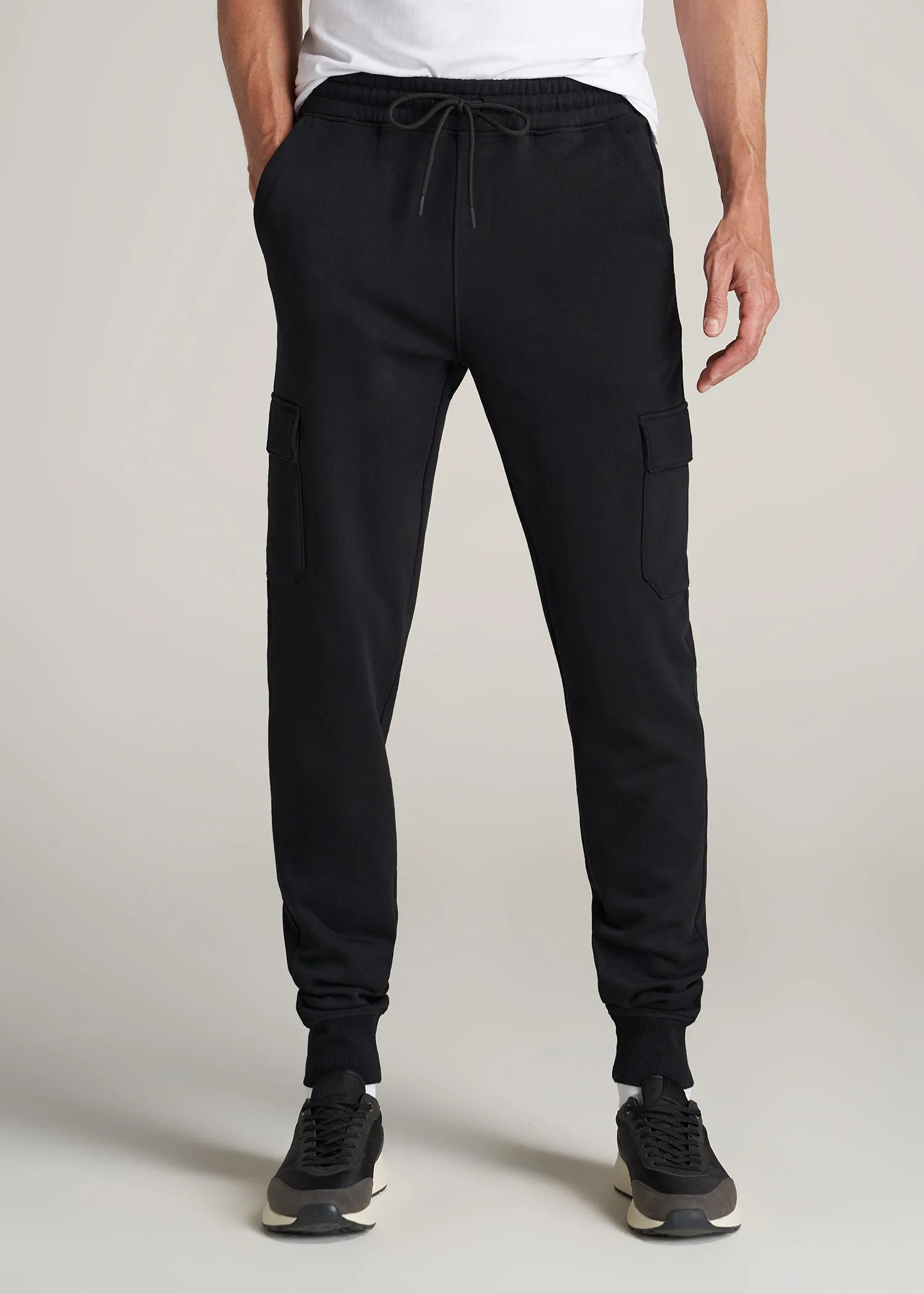 Wearever Fleece Cargo Jogger For Tall Men in Black