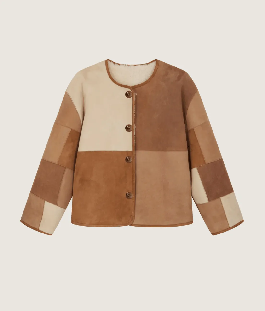 Woori Reversible Patchwork Shearling Jacket