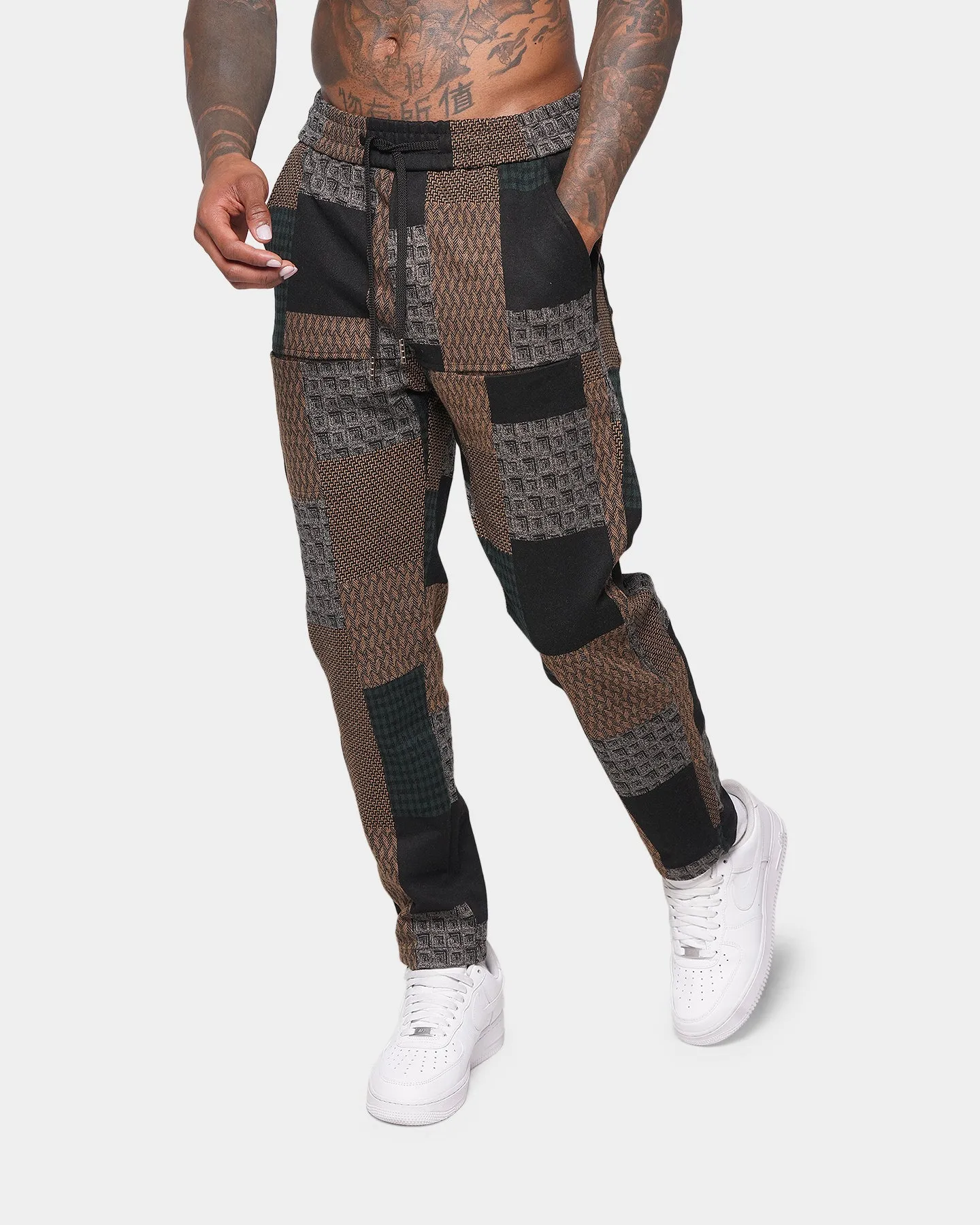 XXIII Erick Patchwork Pants Forest Green/Multi